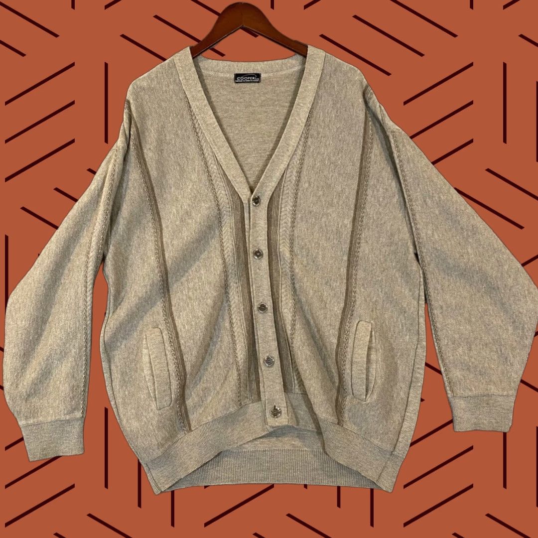 Vintage VINTAGE Cooper Sweater Cardigan Mens XL Gray Wool Blend Knit Pockets Made In Canada Pullover Size US XL / EU 56 / 4 - 1 Thumbnail