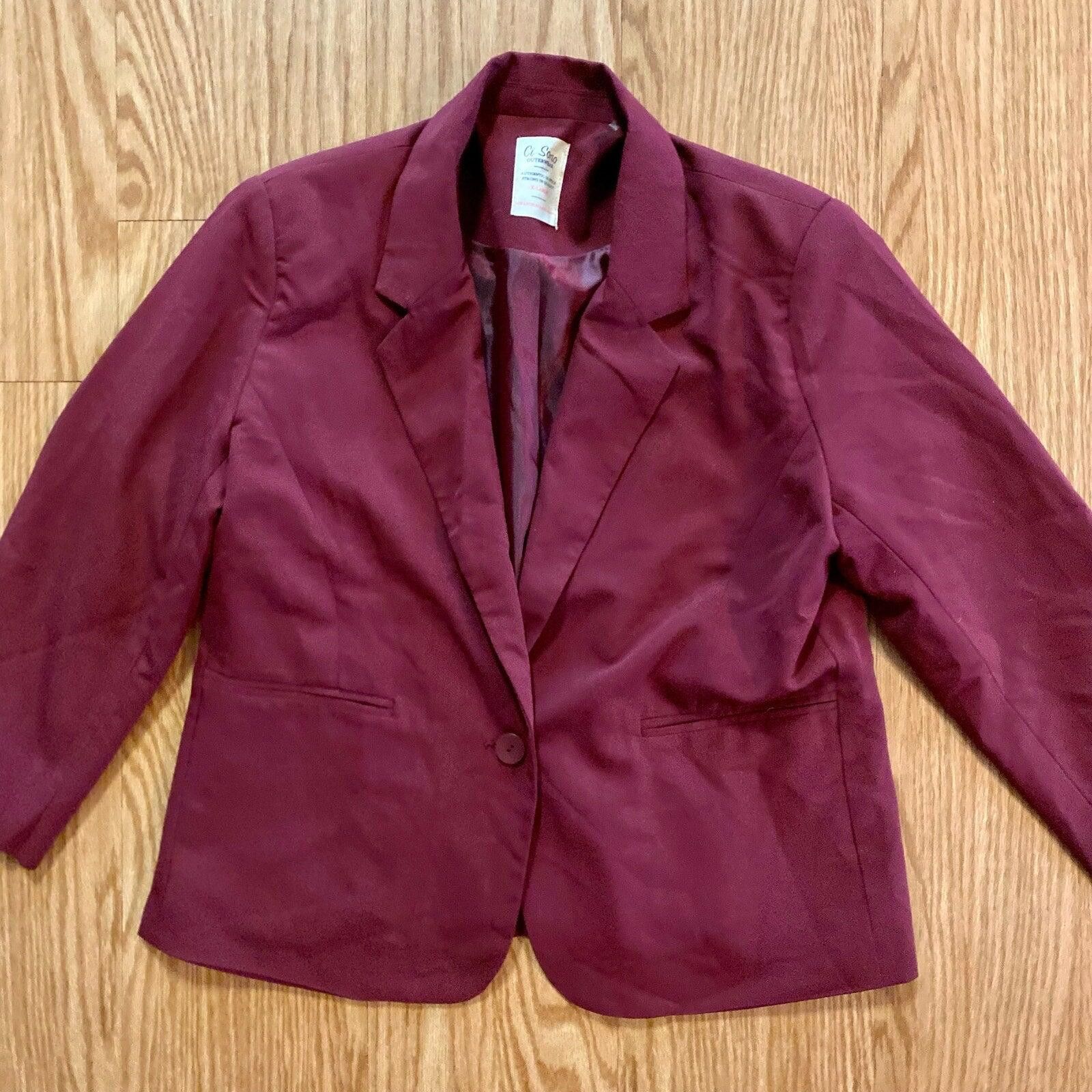 Other Ci Sono Outerwear Red Blazer Juniors XLarge Womens Medium Size M / US 6-8 / IT 42-44 - 3 Thumbnail