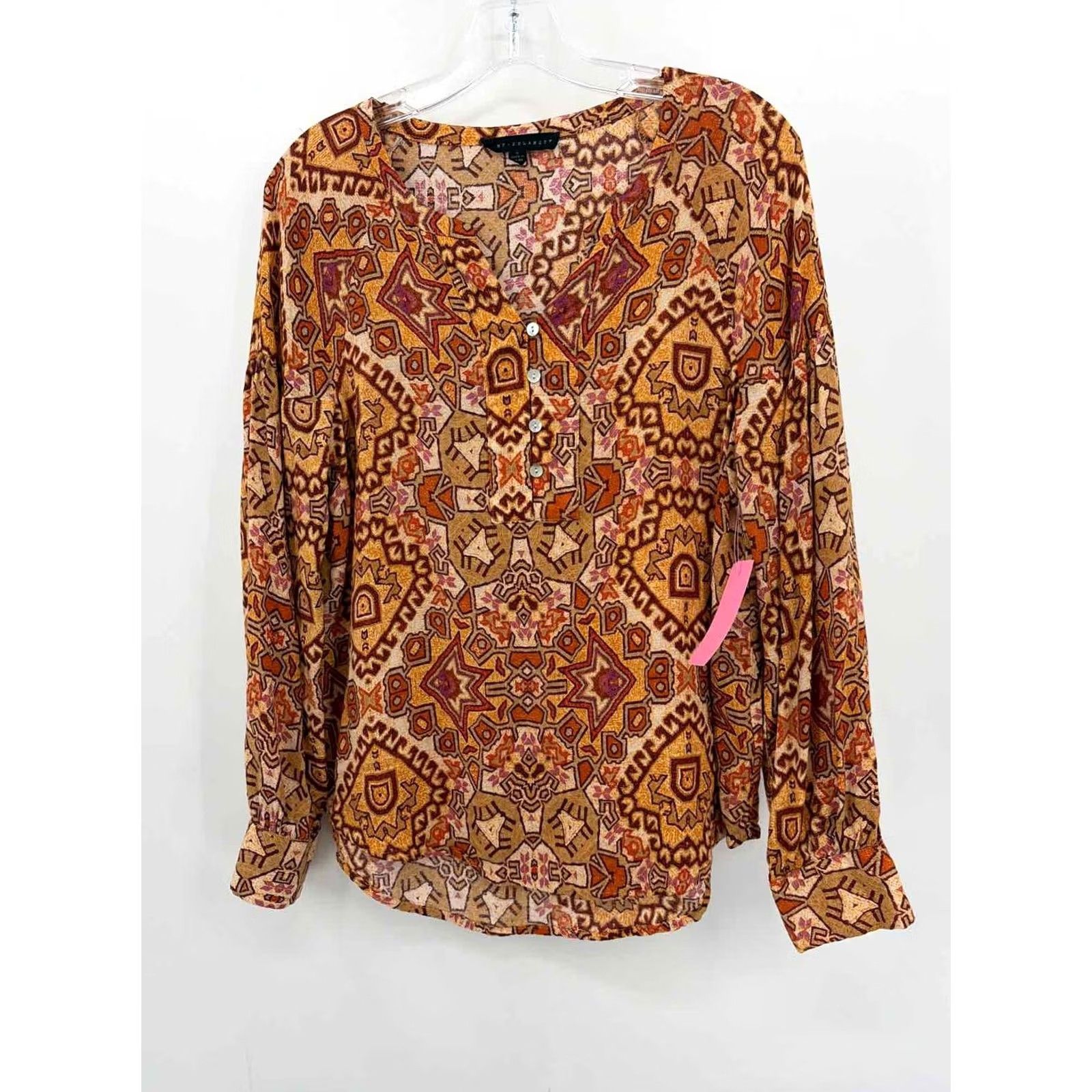 Vintage Pre-Owned Jane & Delancy Orange Size Small Long Sleeve Blouse Size S / US 4 / IT 40 - 2 Thumbnail
