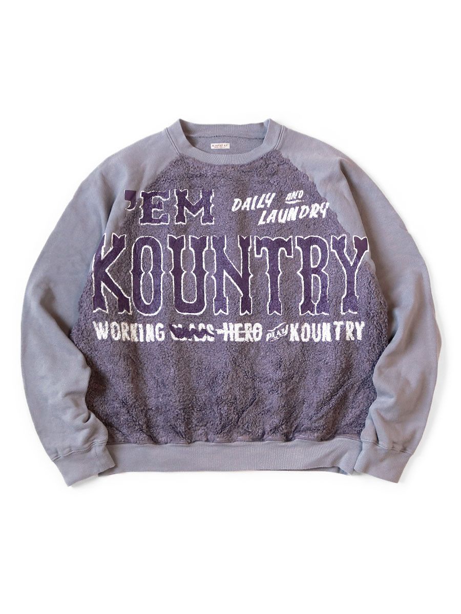 image of Kapital Em' Kountry Grizzly Fur Sweatshirt in Light Purple, Men's (Size Medium)
