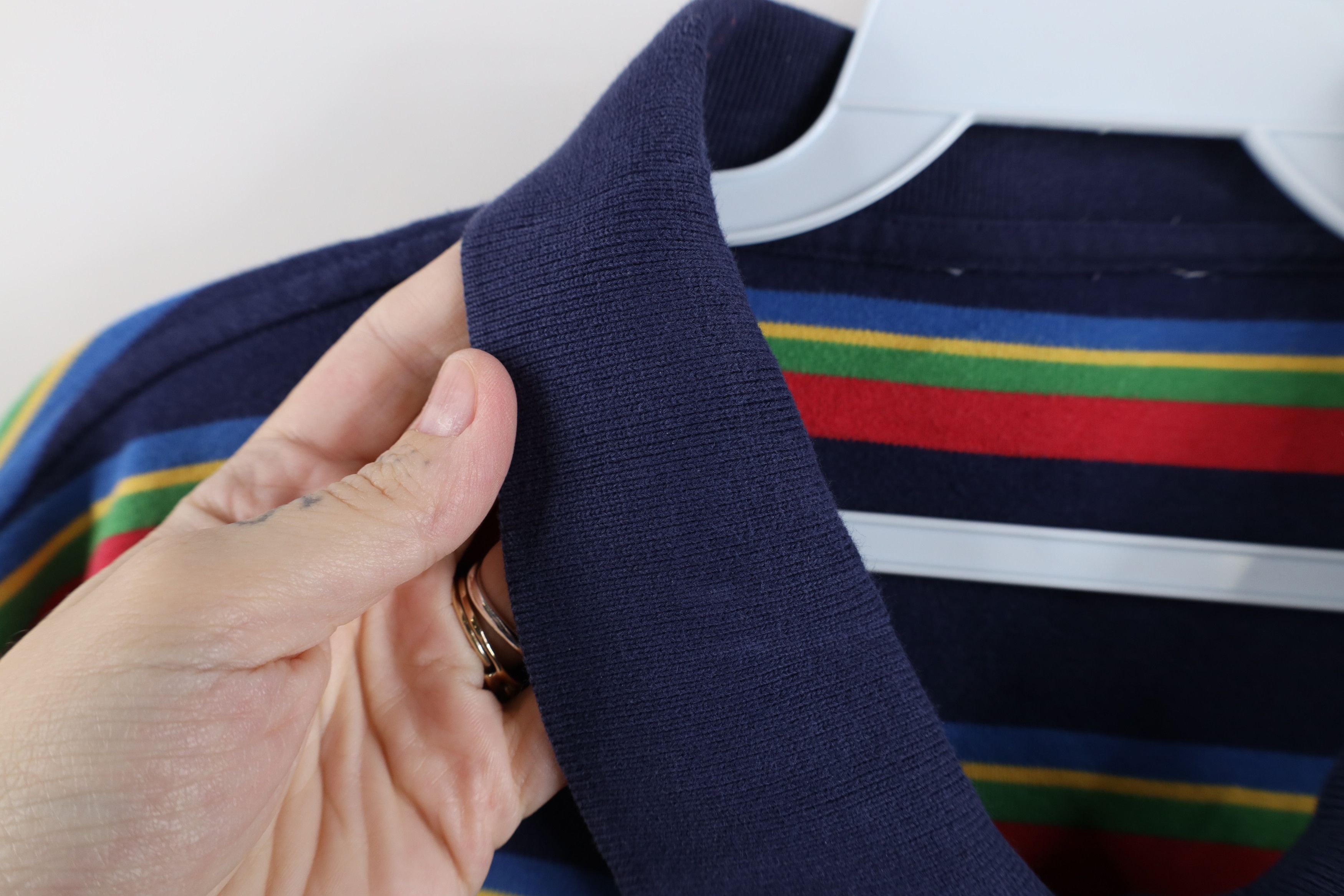 Vintage Vintage 90s Streetwear Rainbow Striped Collared Golf Polo Size US XXL / EU 58 / 5 - 4 Thumbnail