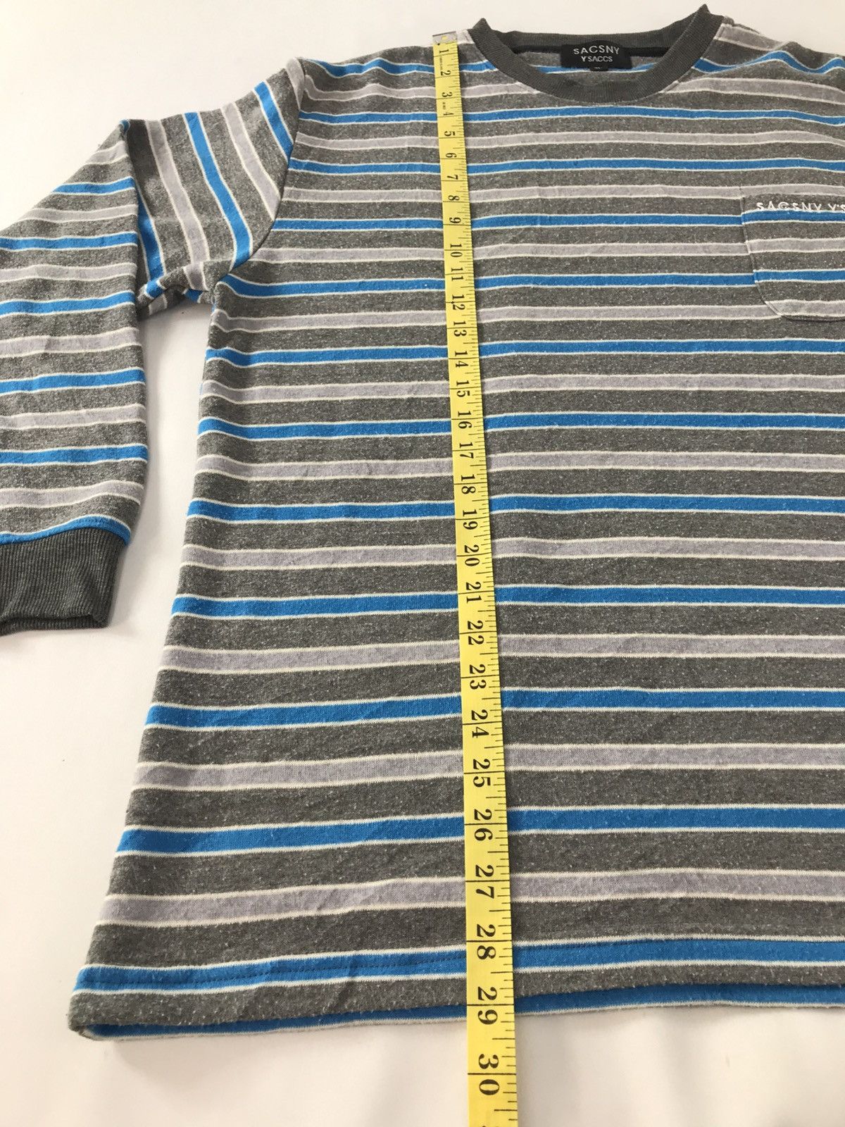Yohji Yamamoto Saccsny Y’saccs Yohji Yamamoto Striped Pocket Longsleeve Tee Size US XL / EU 56 / 4 - 10 Thumbnail