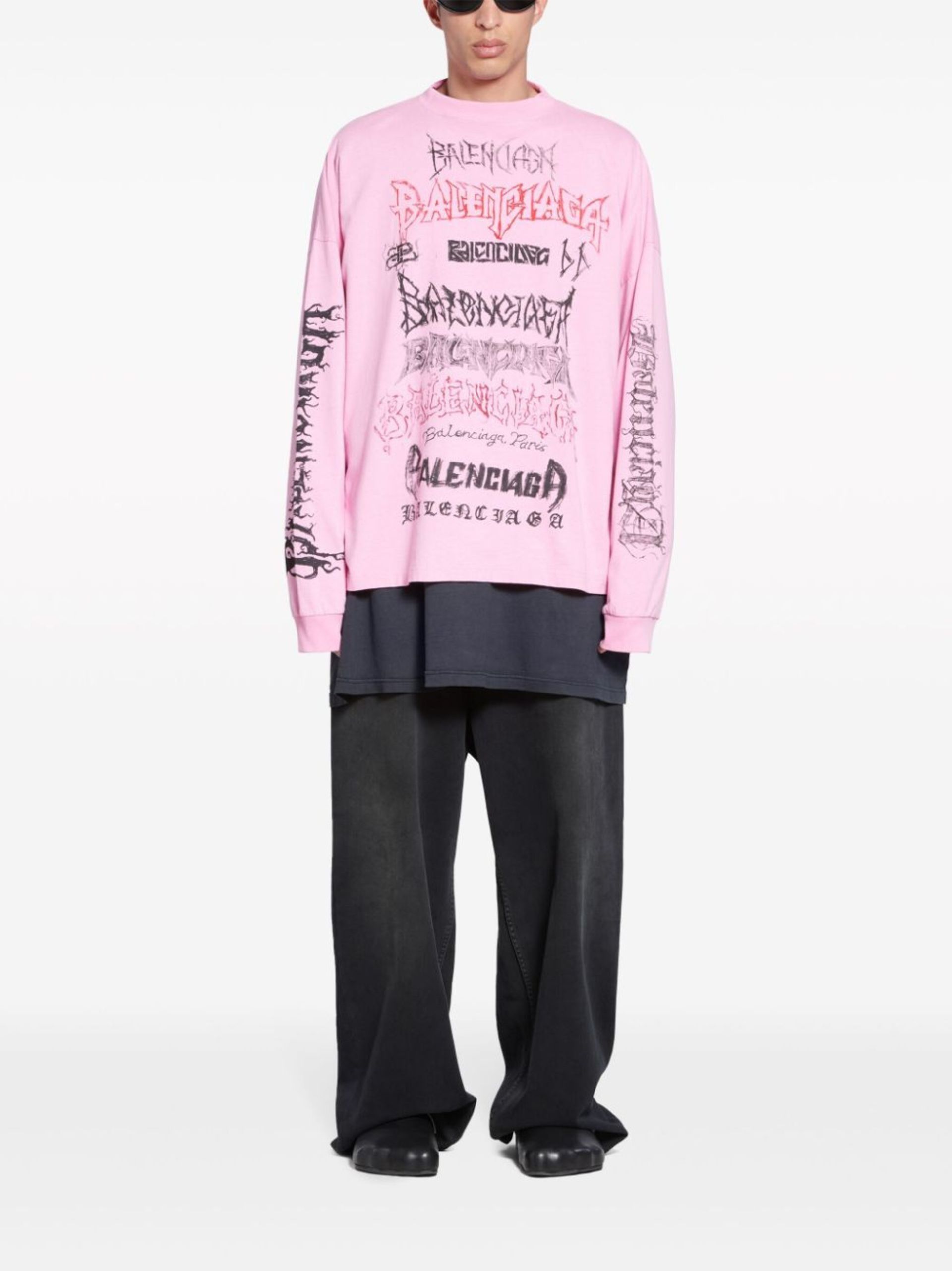Balenciaga o1tr1nto0725 DIY Metal Long Sleeve T-Shirt Medium Fit Pink Size US XL / EU 56 / 4 - 2 Thumbnail