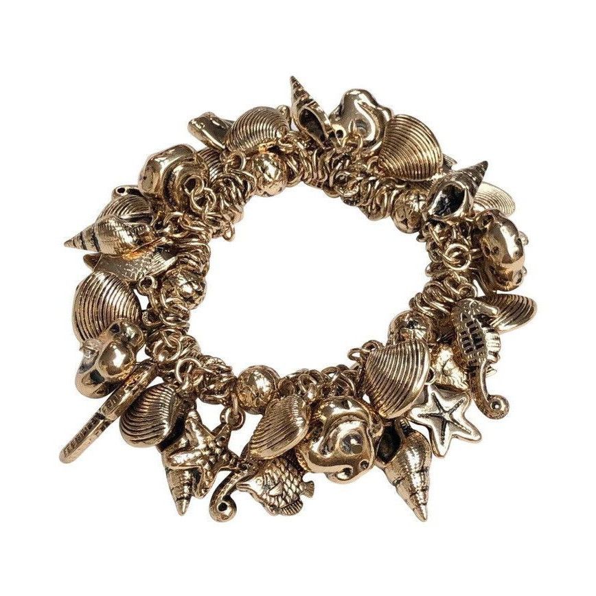 Other SEA LIFE SEA SHELL CHARM STRETCH BRACELET NEW Size ONE SIZE - 2 Thumbnail