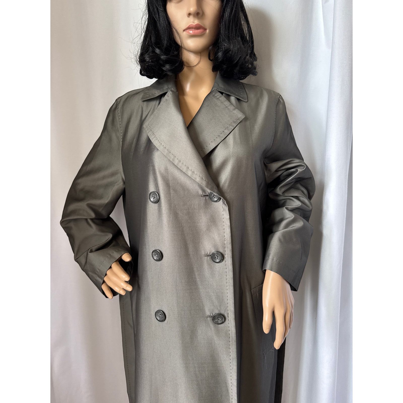 Sanyo SANYO Excellent Shimmering gray trench double breasted coat Size M / US 6-8 / IT 42-44 - 5 Thumbnail