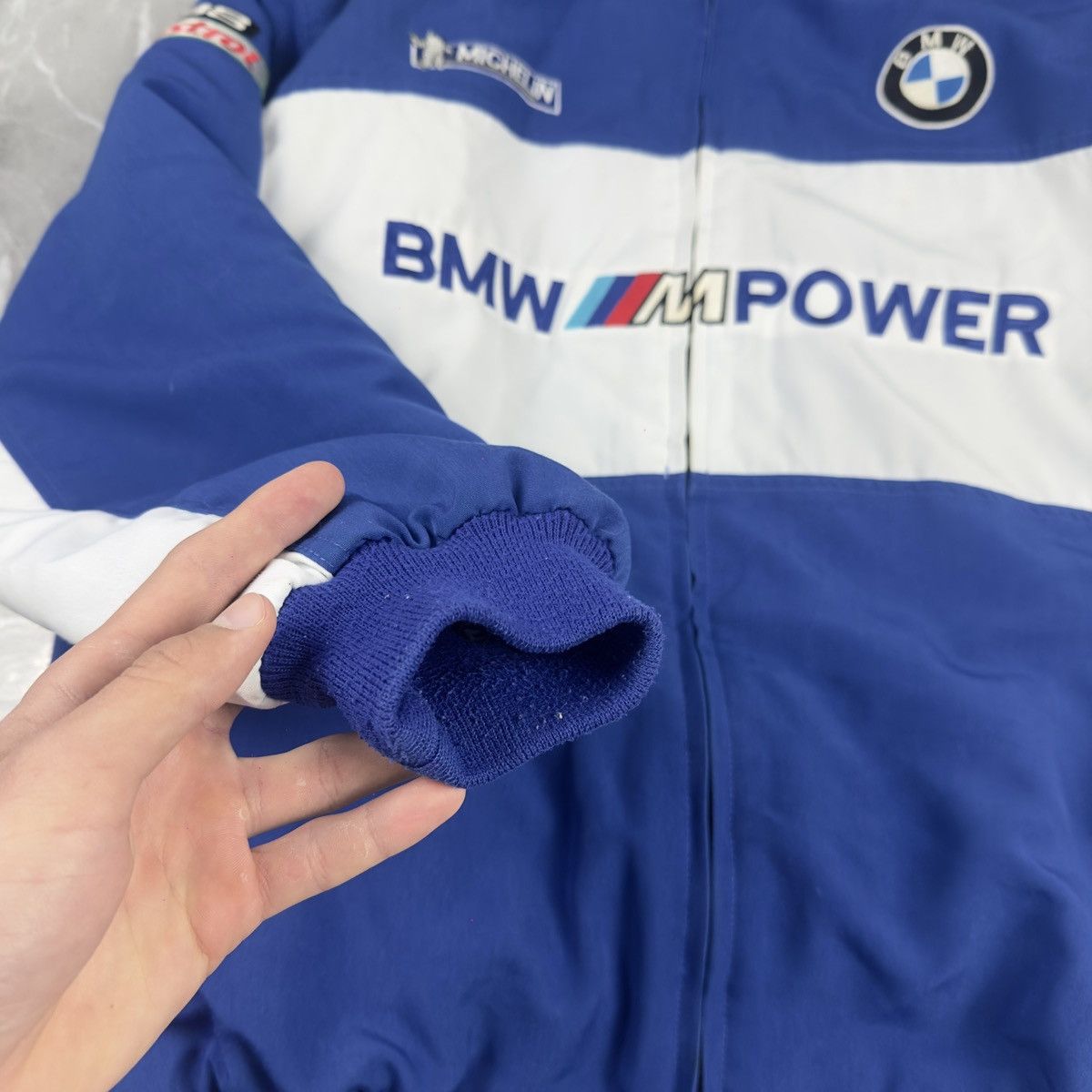 BMW Vintage BMW M Power Michelin Castrol BBS Blue Bomber Jacket Size US XL / EU 56 / 4 - 8 Thumbnail