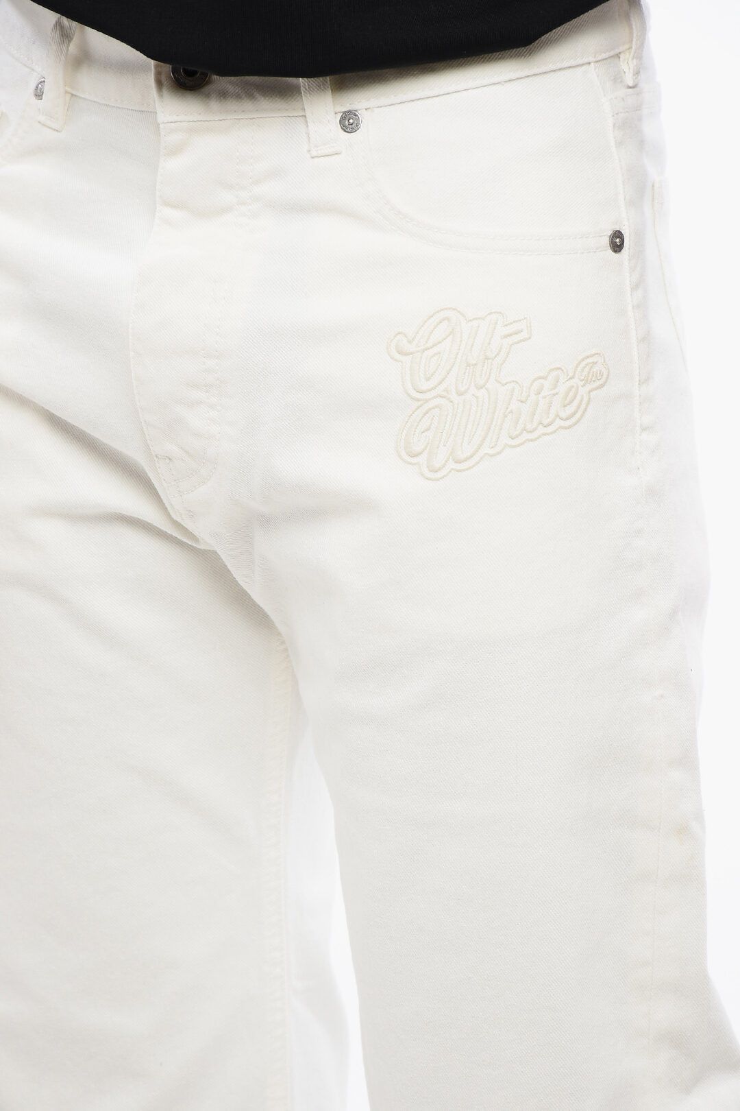 Off-White og1mm0525 Stretch Denim Jeans in White Size US 36 / EU 52 - 3 Thumbnail