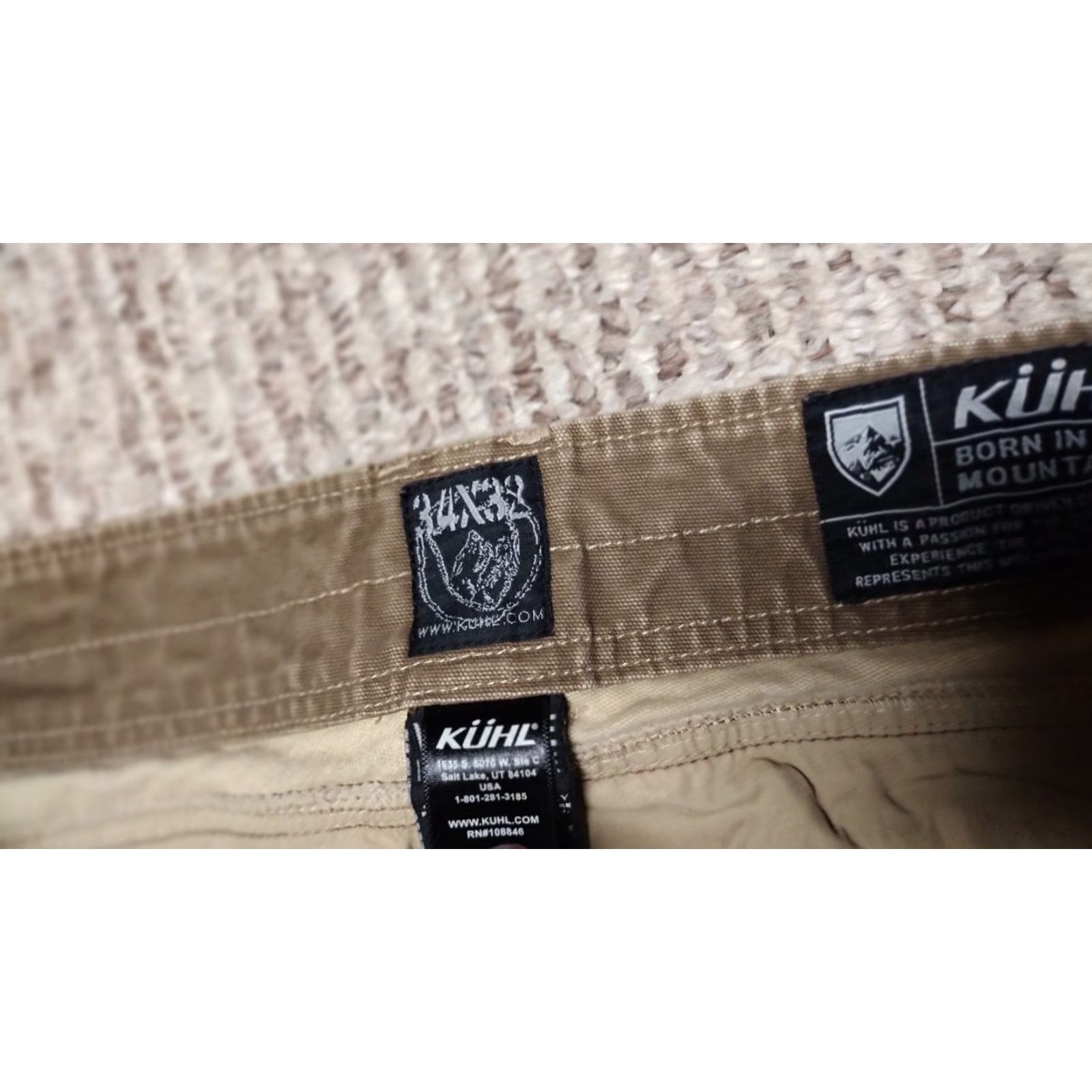 Born Kuhl Born in the Mountains Pants Mens 34x32 Hiking Outdoors Brown Regular Fit Belt Loops Pockets Size US 34 / EU 50 - 4 Thumbnail