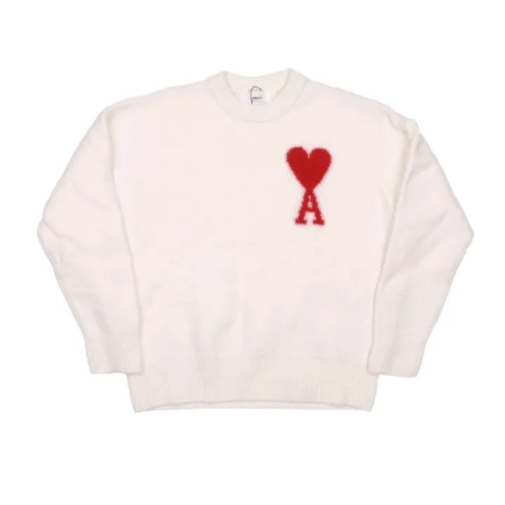 AMI AMIPARIS Heart Logo White Sweatshirt 0079 Size US L / EU 52-54 / 3 - 1 Thumbnail