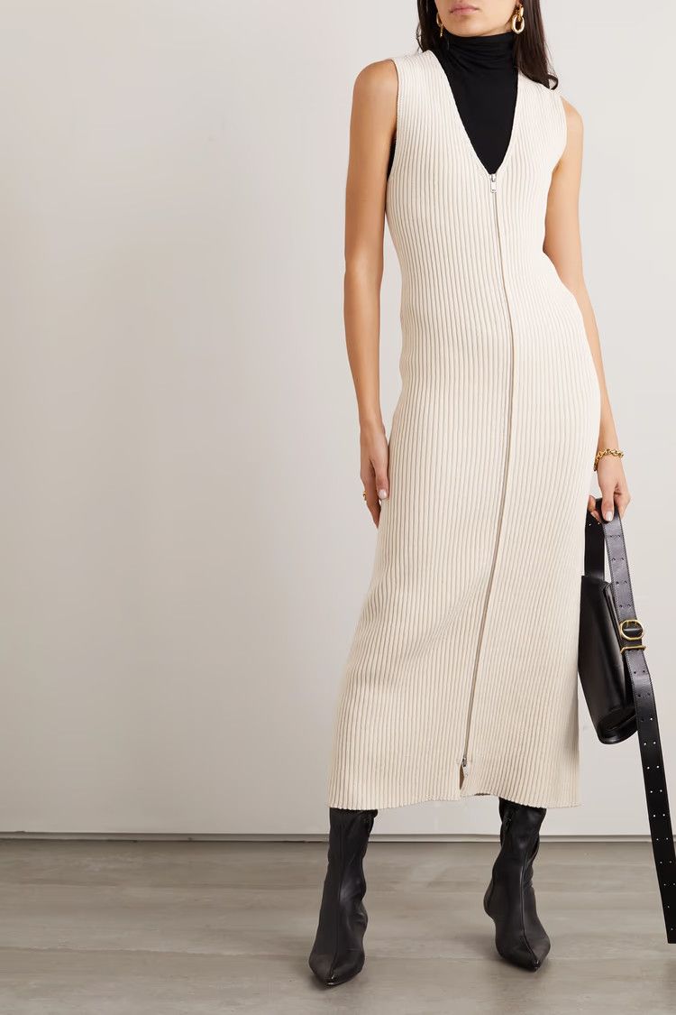 Jil Sander o1y0925 Maxi Dress in Ivory Size XS / US 0-2 / IT 36-38 - 2 Thumbnail
