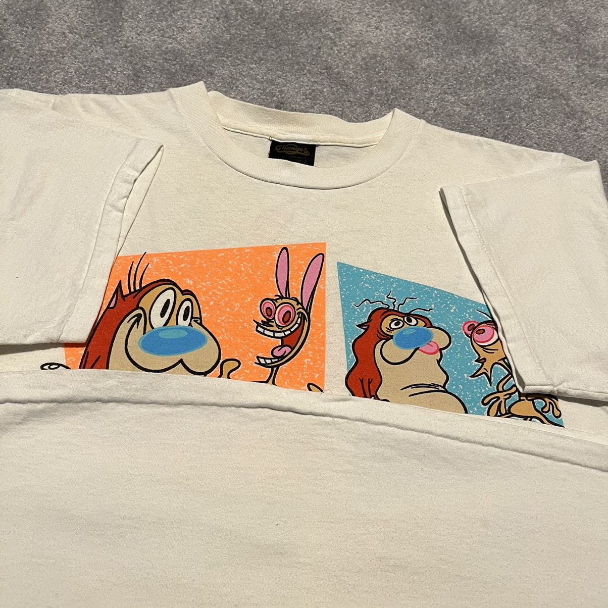 Nickelodeon Vintage 1990s Ren and Stimpy Show Double Sided Graphic Tee Size US L / EU 52-54 / 3 - 12 Thumbnail