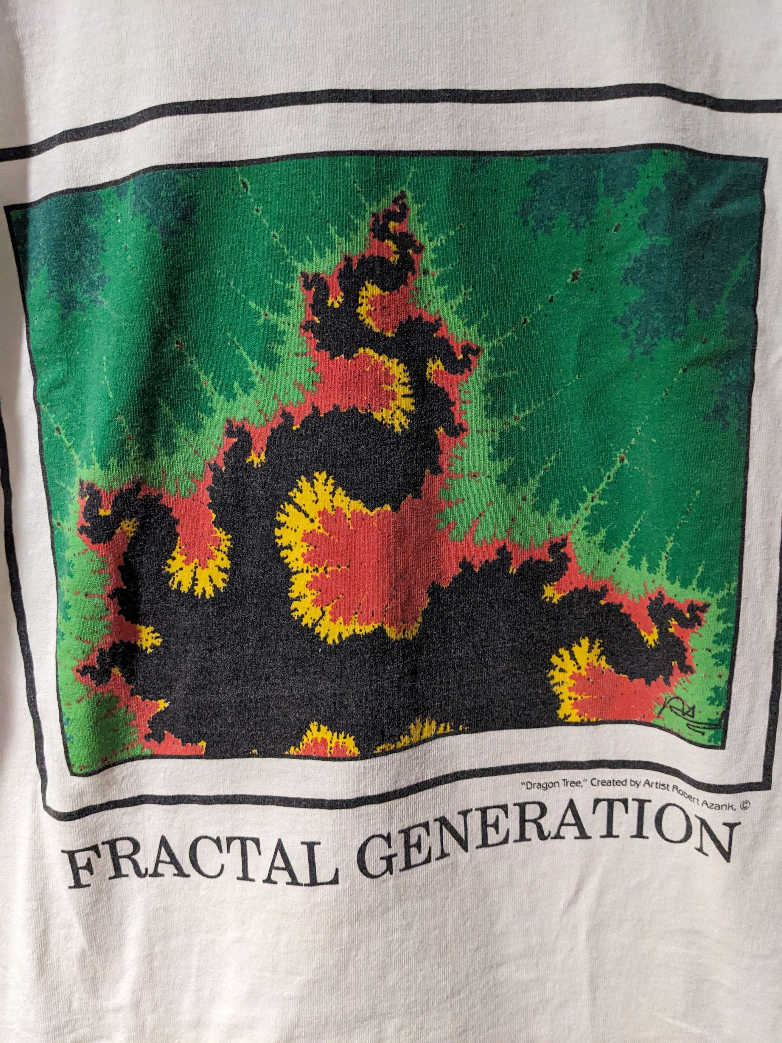 Vintage Vintage 90s Fractal Generation Software Robert Azank T-Shirt Size US L / EU 52-54 / 3 - 2 Thumbnail