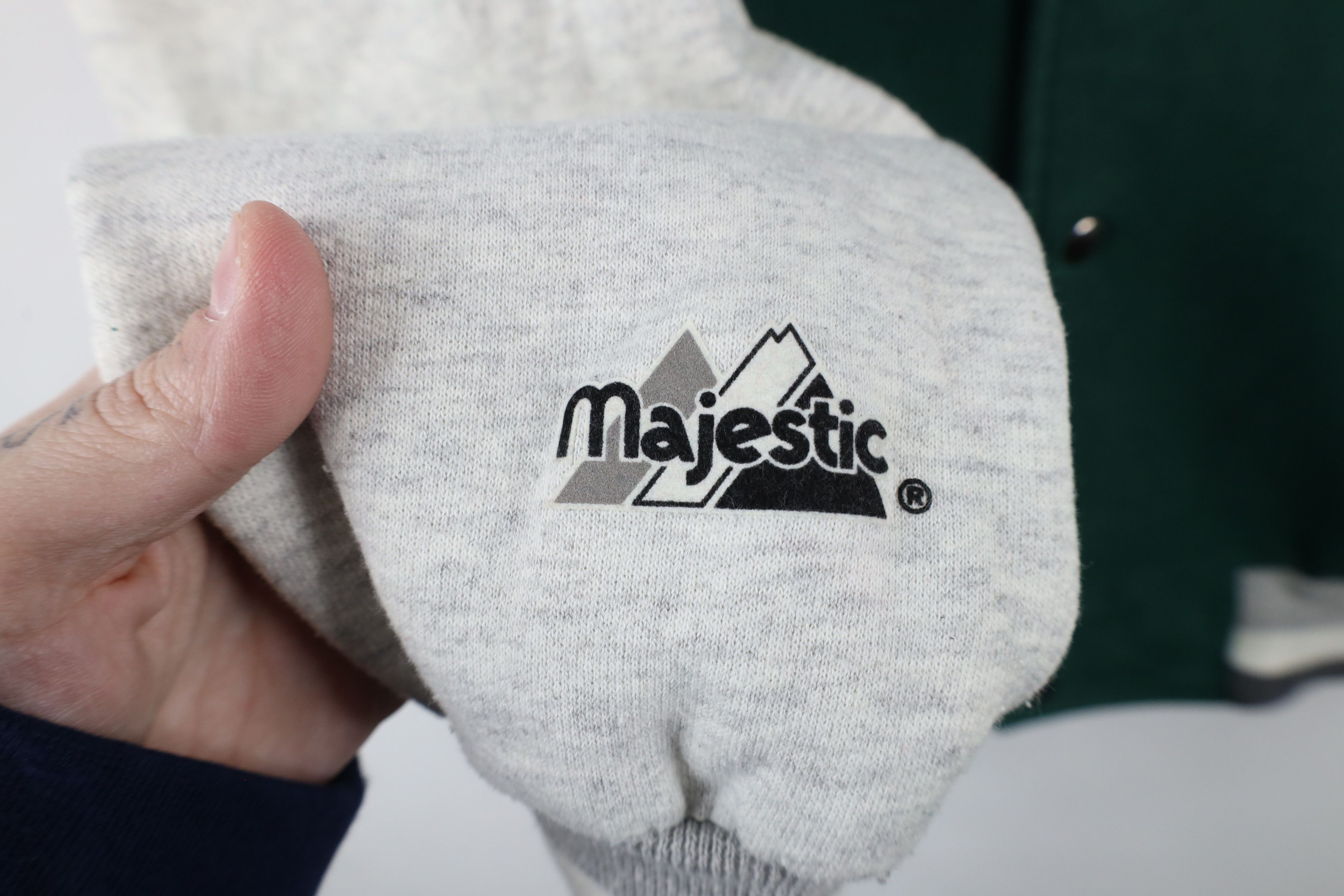 Majestic × Vintage Vintage 90s Majestic Football Varsity Sweatshirt Jacket USA Size US L / EU 52-54 / 3 - 6 Thumbnail