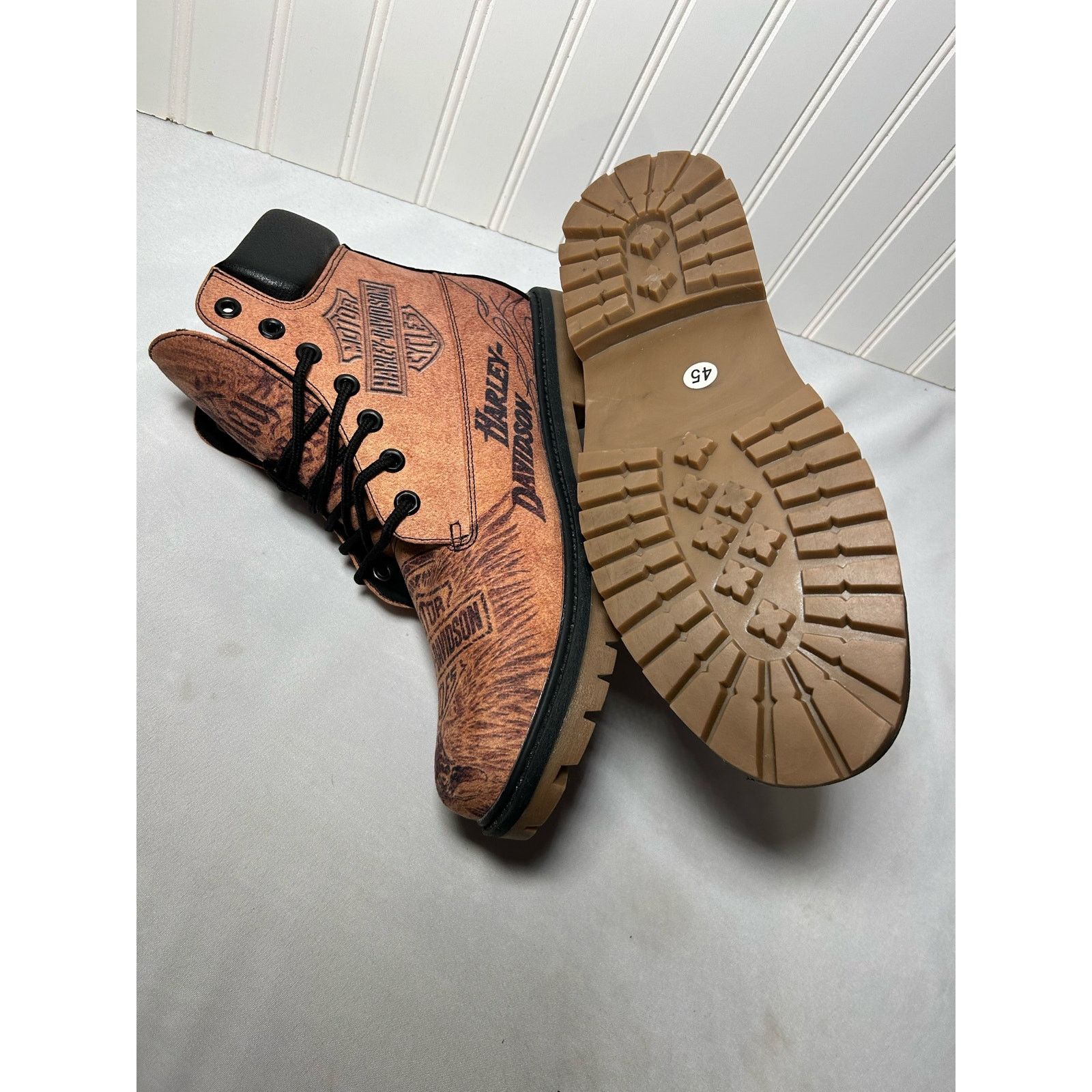 Harley Davidson Harley Davidson Timberland Style Men’s Boots Size 45/12 Size US 12 / EU 45 - 3 Thumbnail