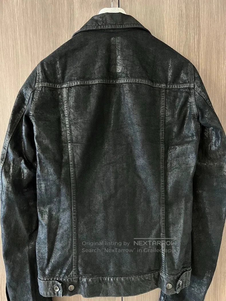 Rick Owens Rick Owens Exploded wax coated lapel denim jacket. Size US S / EU 44-46 / 1 - 4 Thumbnail