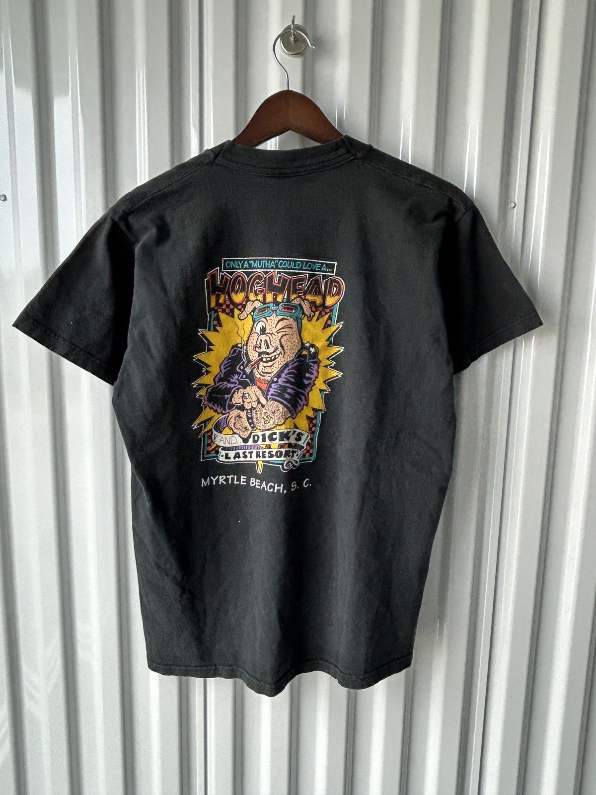 Vintage Vintage 90s Hoghead Dicks Restaurant Graphic Tee Size US M / EU 48-50 / 2 - 1 Thumbnail