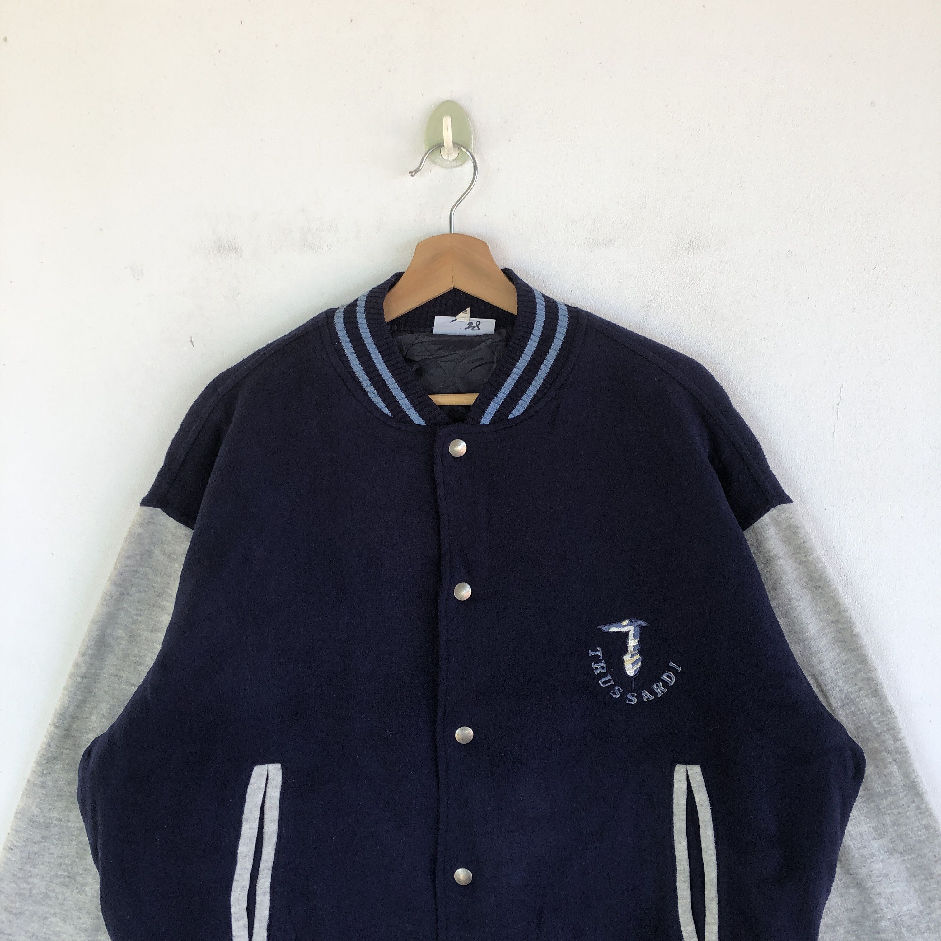 Trussardi × Vintage Vintage Trussardi Varsity Jacket Letterman Wool Jackets Size US XL / EU 56 / 4 - 6 Thumbnail