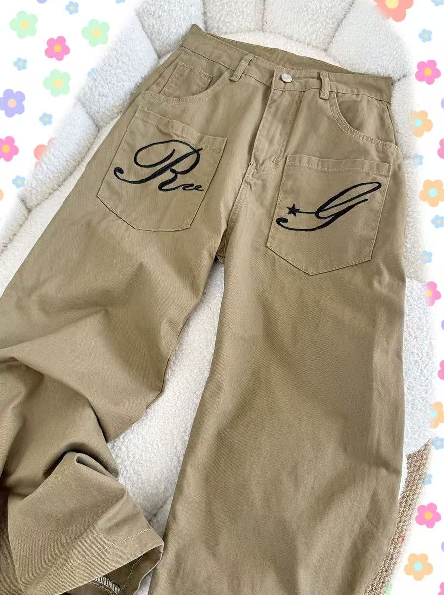 Vintage Vintage Brown Cargo Pants for Men - Loose Straight Fit Size US 32 / EU 48 - 3 Thumbnail