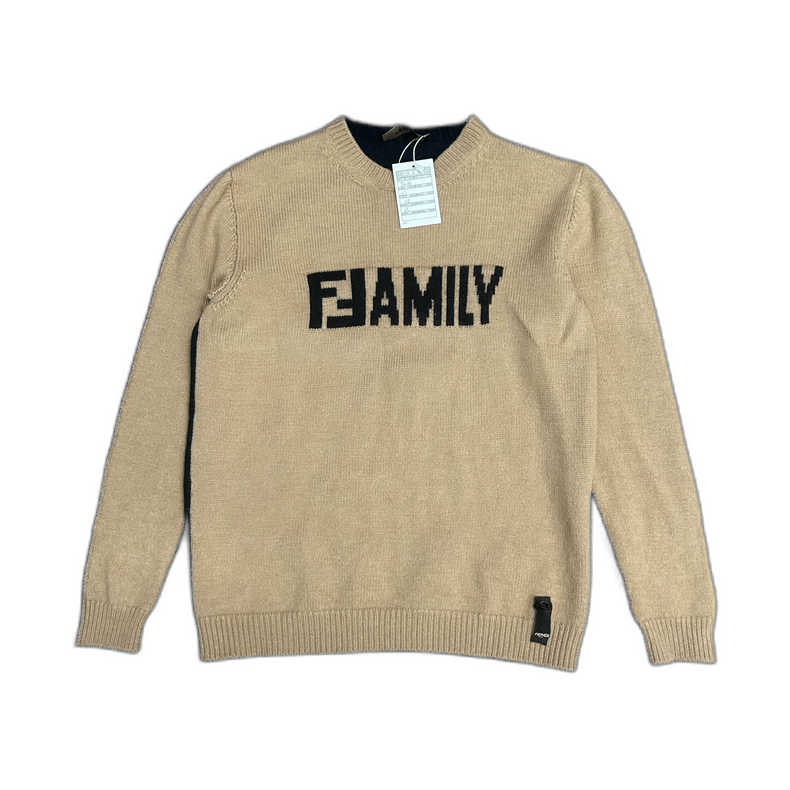 Fendi FENDI FAMILY Knit Sweater in Beige Color Size US L / EU 52-54 / 3 - 1 Thumbnail