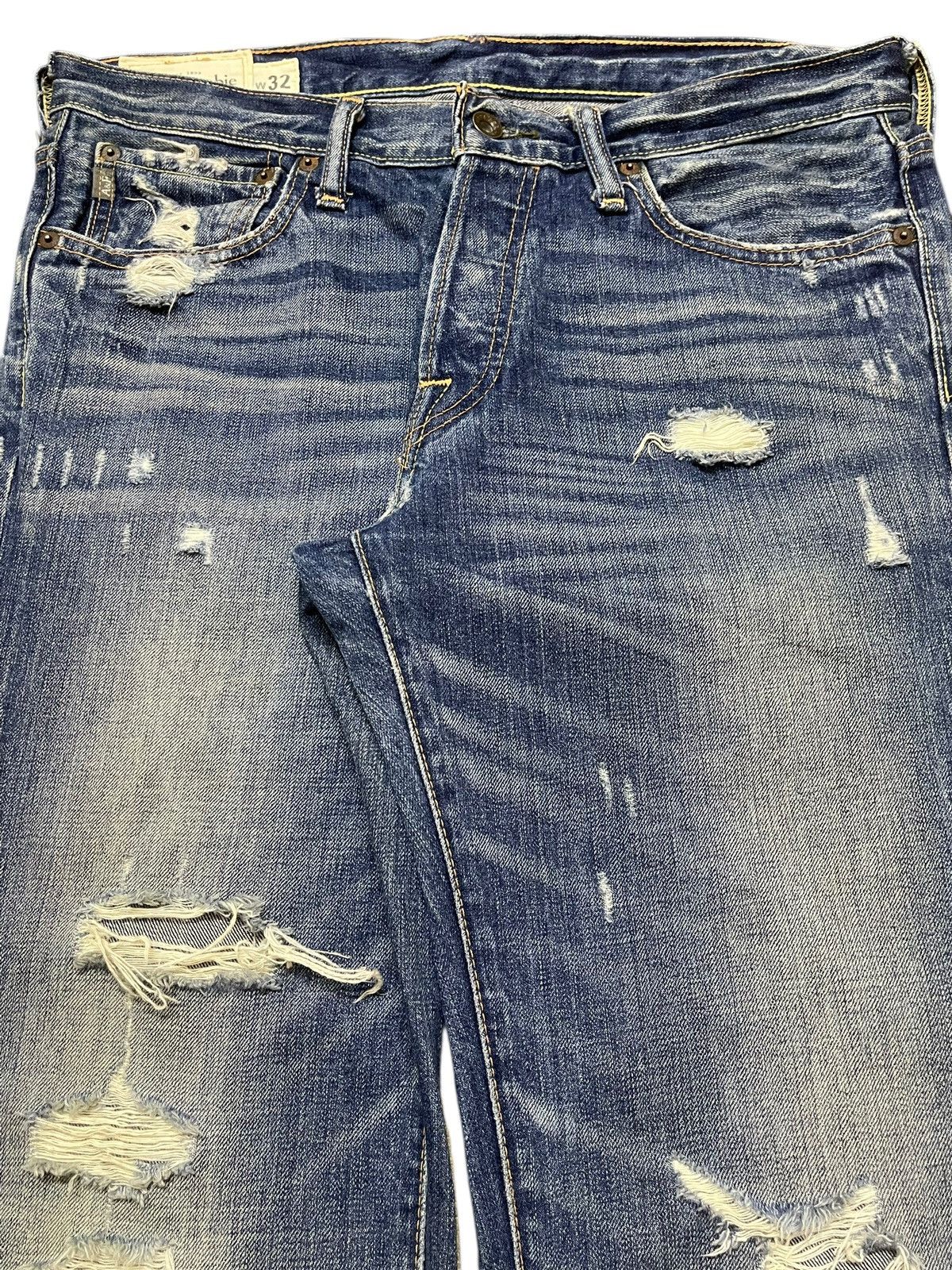 Abercrombie & Fitch Vintage Abercrombie & Fitch Faded Wash Distressed Baggy Jean Size US 34 / EU 50 - 4 Thumbnail
