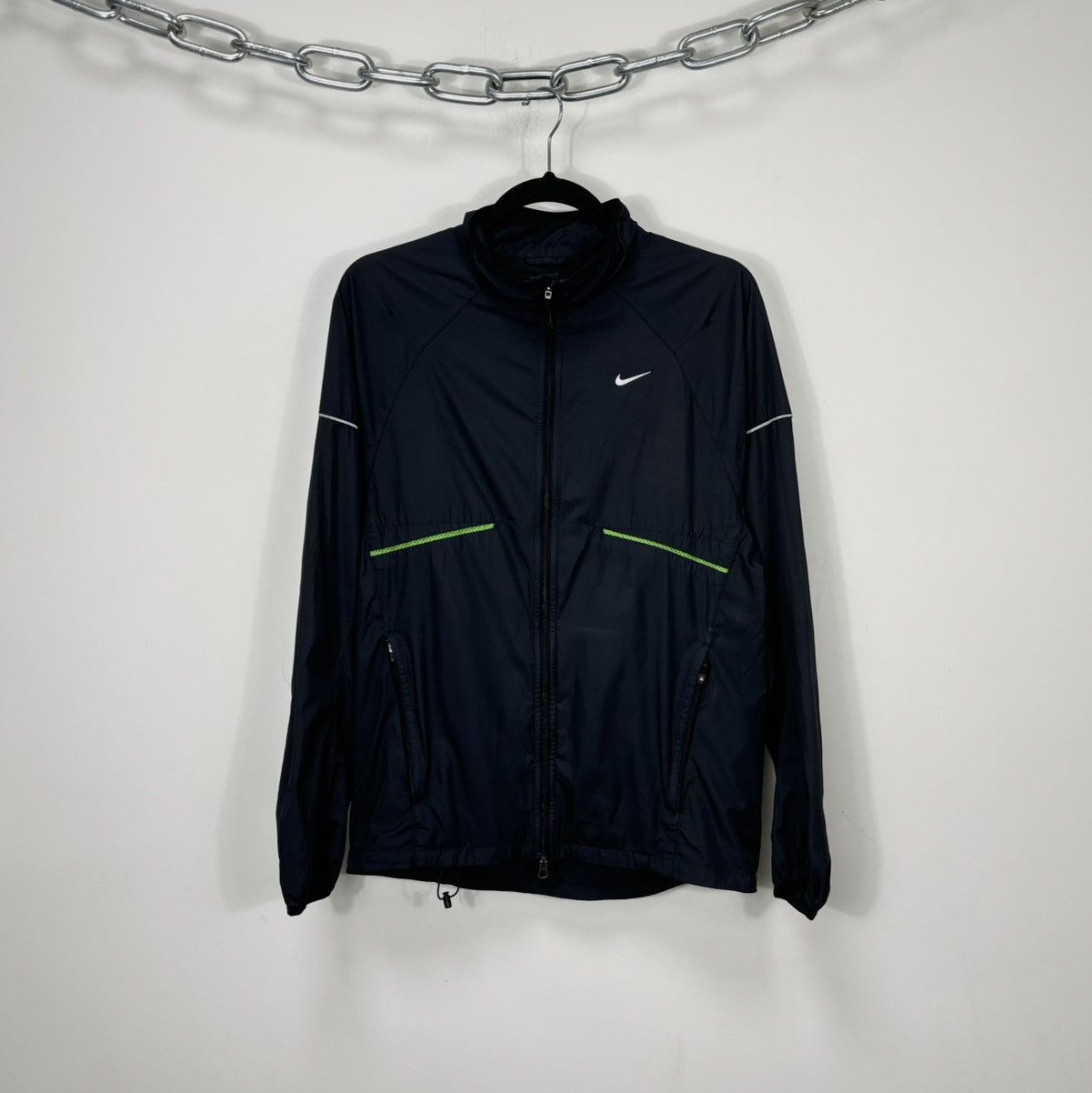Nike Vintage Nike Y2K Black Reflective Drill Hype Track Jacket Size US S / EU 44-46 / 1 - 1 Thumbnail