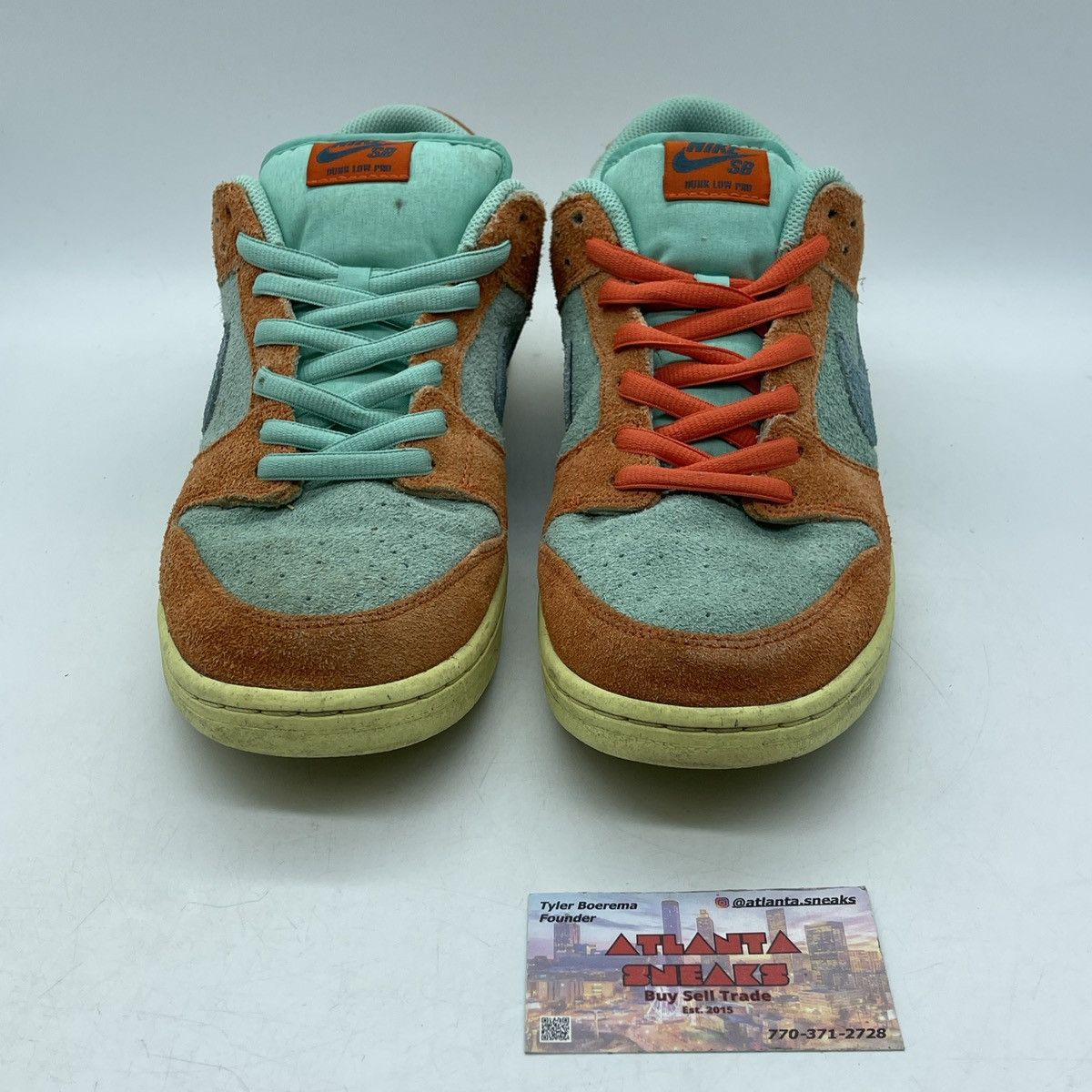 Nike Dunk low orange emerald rise Size US 12 / EU 45 - 2 Thumbnail