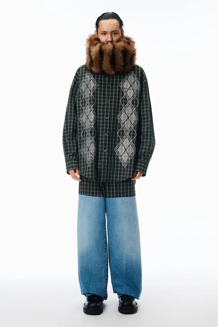 Alexander Wang o1tko10426 Argyle Hotfix Shirt in Multicolor Size US M / EU 48-50 / 2 - 4 Thumbnail
