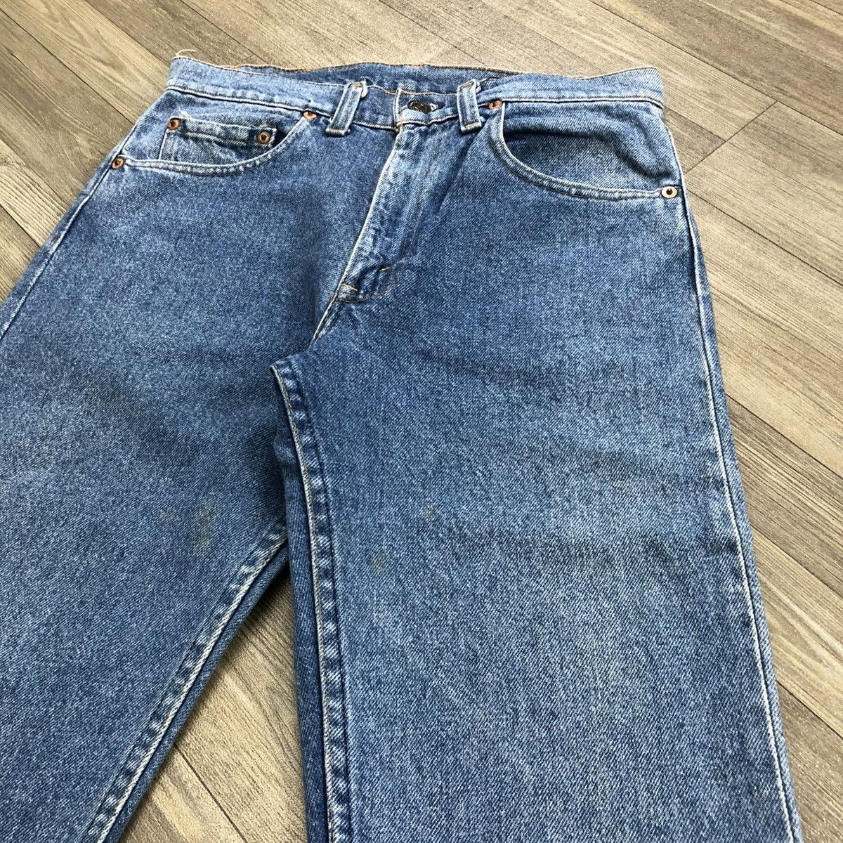 Levi's × Levi's Vintage Clothing 🇺🇸80’s Vintage Levis 501 #552 30x31 Straight Leg Blue Jeans Size US 29 - 4 Thumbnail
