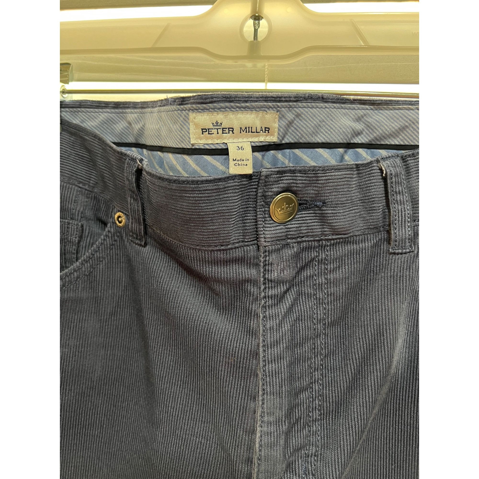 Peter Millar Peter Millar Blue Corduroy Mens Pants - Size 36x30 Size US 36 / EU 52 - 2 Thumbnail