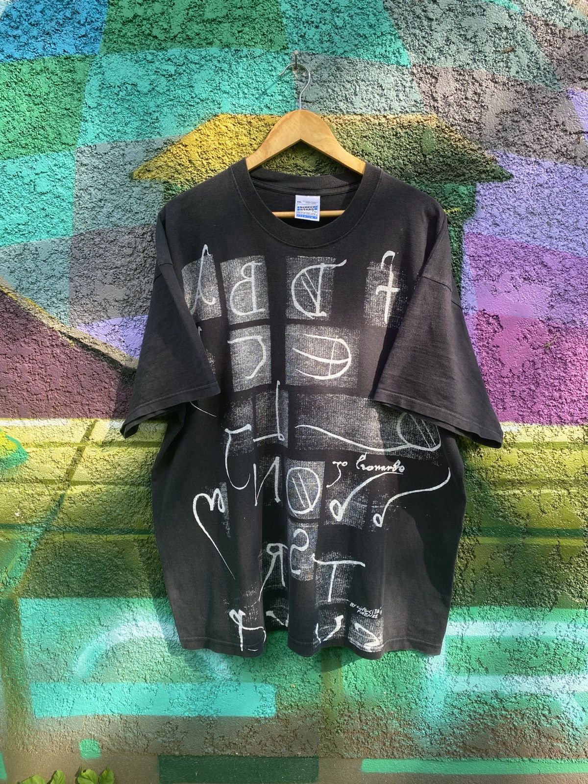 Vintage Vintage 90s Leonardo Davinci art tee Size US XXL / EU 58 / 5 - 1 Thumbnail