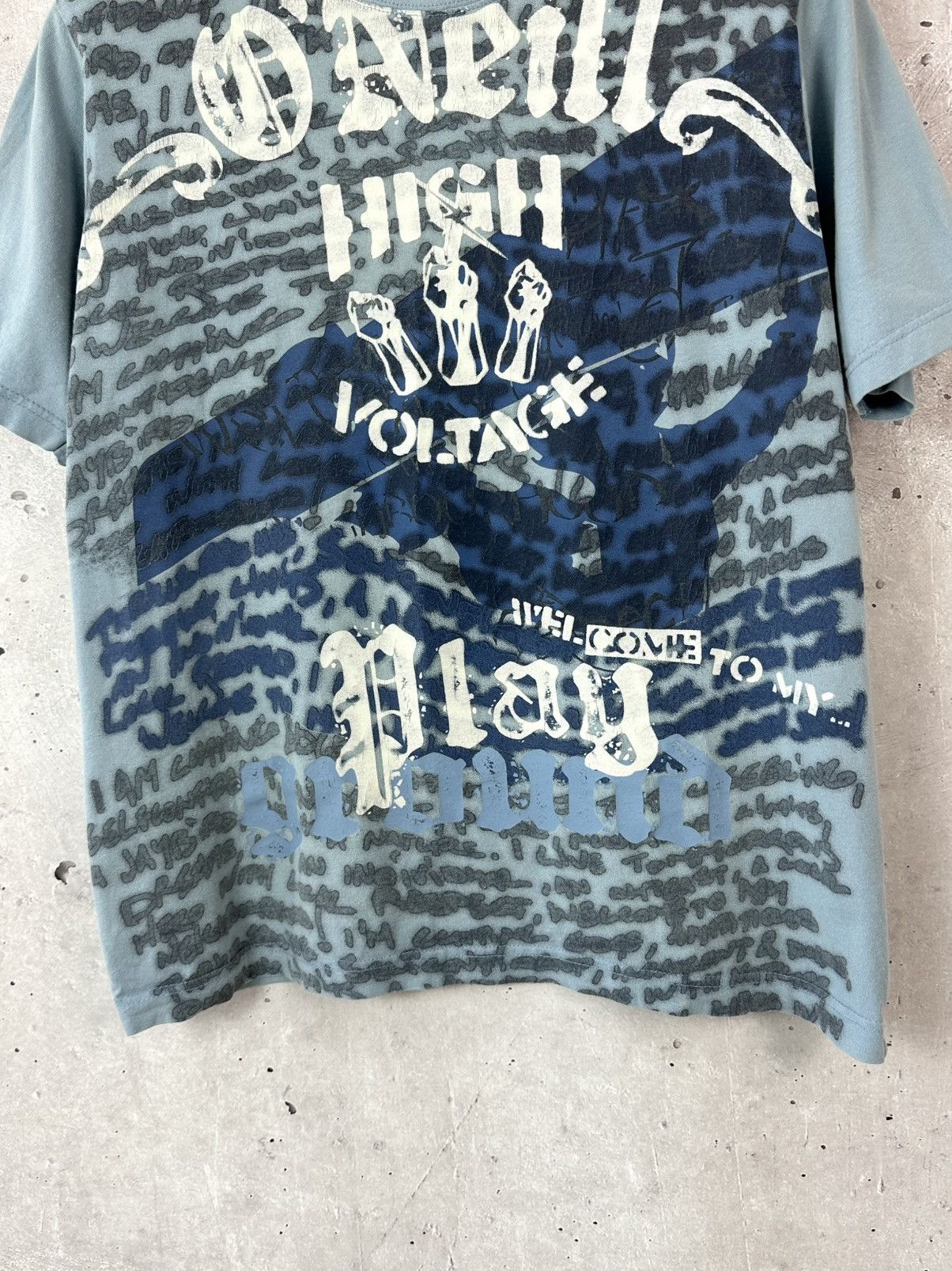 O'Neill Vintage O’Neill Printed Blue T-shirt Size US L / EU 52-54 / 3 - 3 Thumbnail
