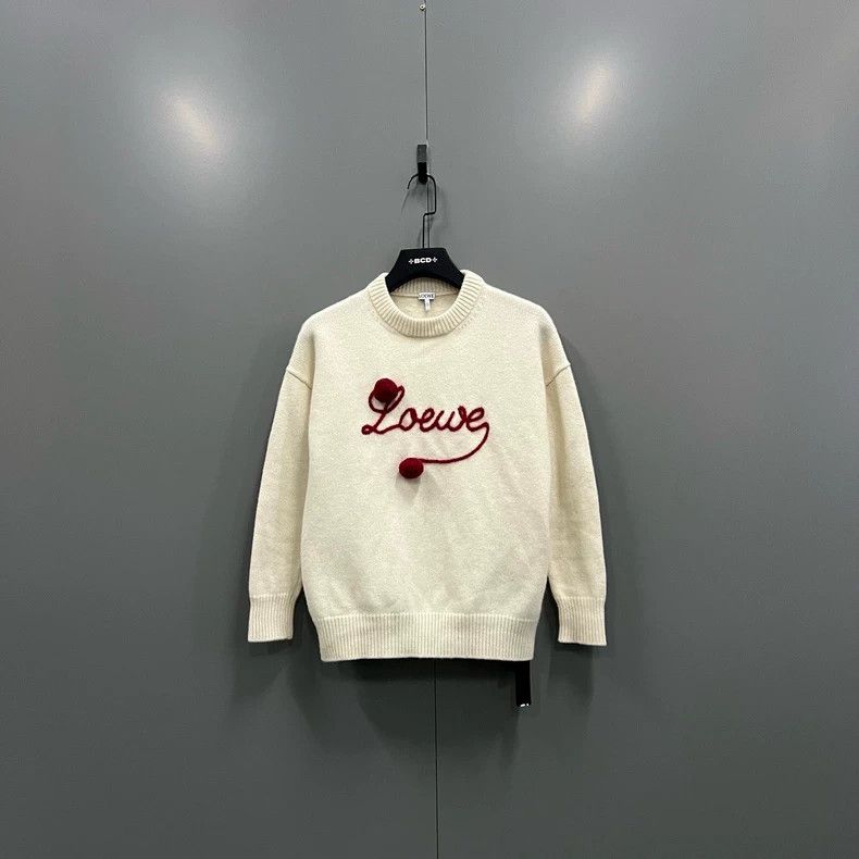 Loewe LOEWE Knit Sweater with Embroidered Cursive Logo Size XS / US 0-2 / IT 36-38 - 1 Thumbnail