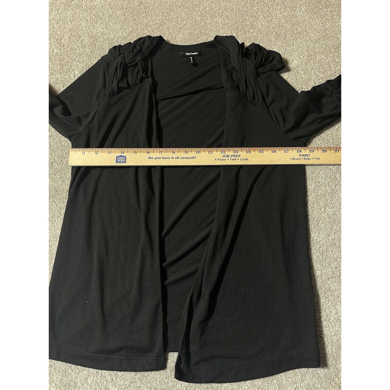 Other Black Cardigan M Roll Tab Sleeves Dark Academia Lagenlook Size M / US 6-8 / IT 42-44 - 5 Thumbnail