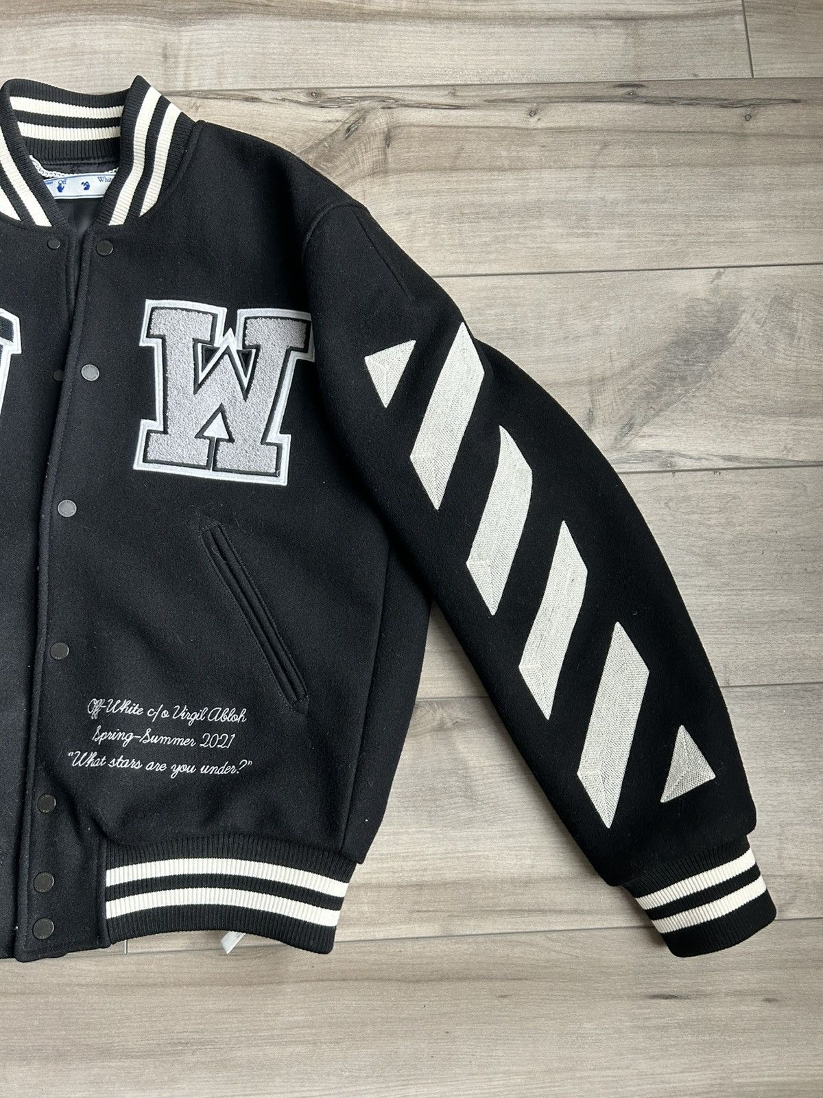 Off-White Varsity Letterman Jacket Size US M / EU 48-50 / 2 - 2 Thumbnail