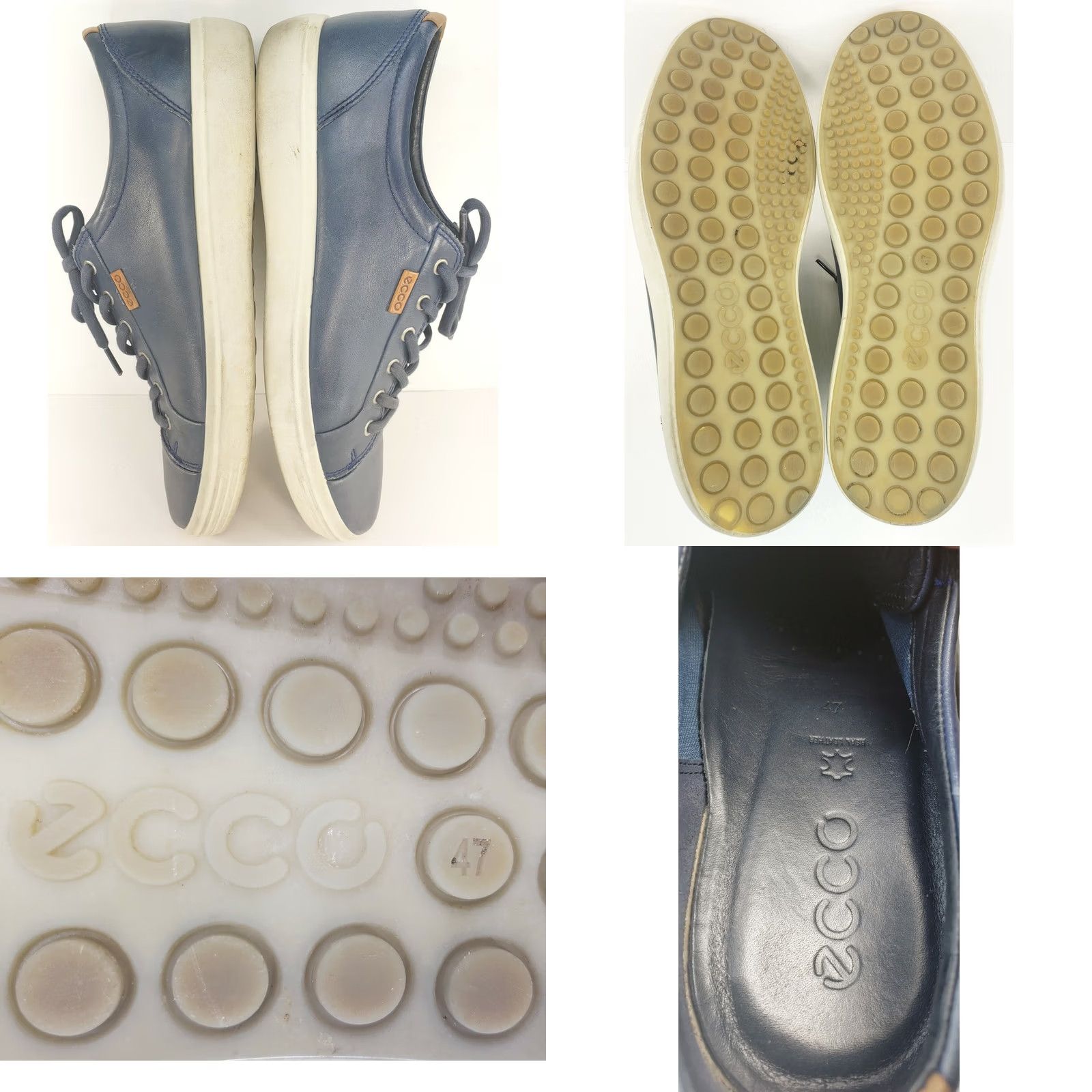 Ecco VINTAGE ECCO Mens Soft 7 Navy Blue Leather Shoes 13M 47EU Low Top Sneaker Comfort Casual Mens Size US L / EU 52-54 / 3 - 8 Thumbnail