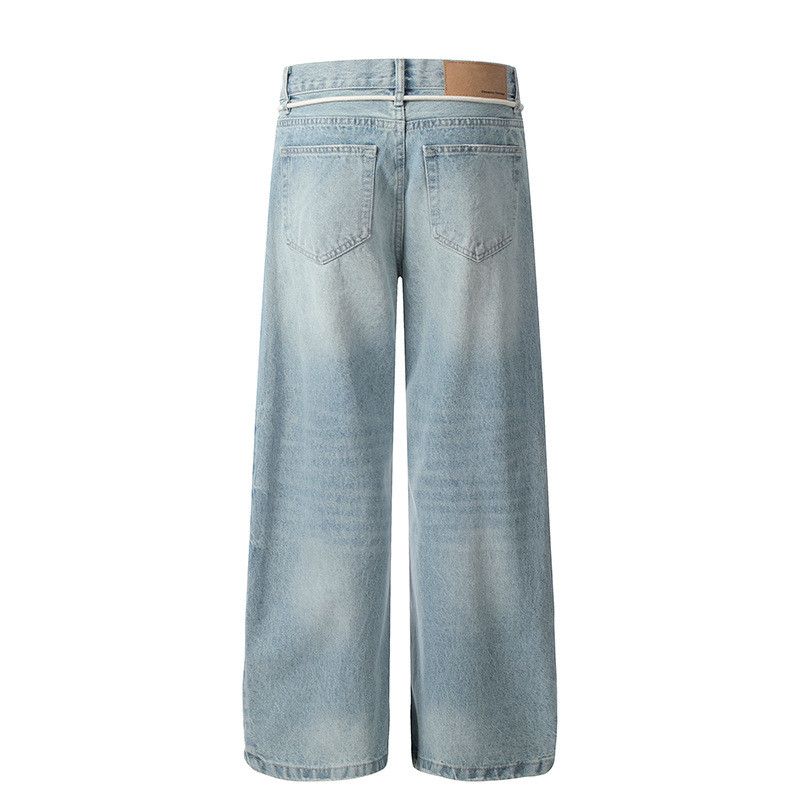Jean American Retro Washed Blue Saber Jeans Size US 32 / EU 48 - 2 Thumbnail