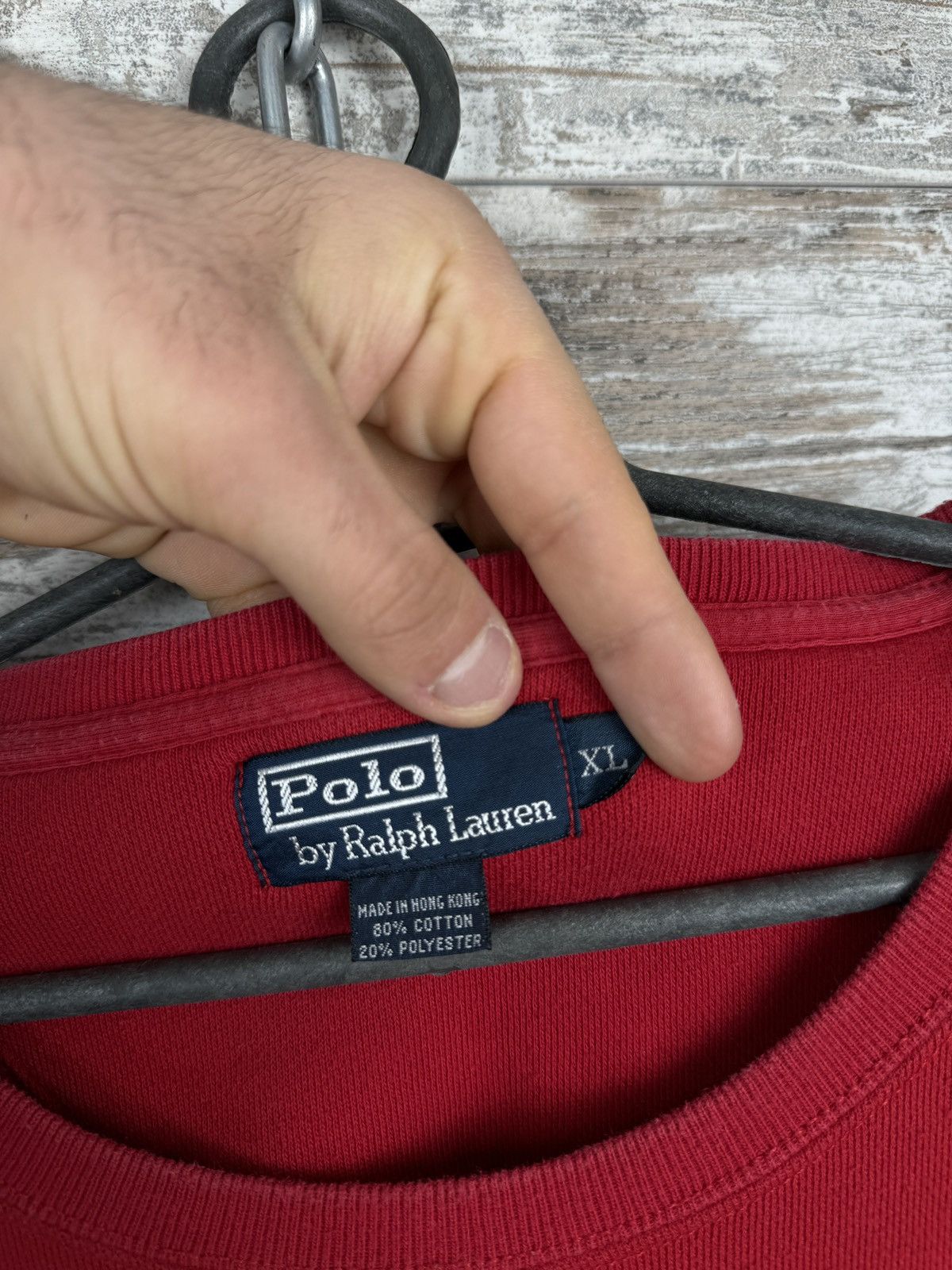 Polo Ralph Lauren × Vintage Mens Vintage Polo Ralph Lauren red sweatshirt rare rugby Size US XL / EU 56 / 4 - 4 Thumbnail