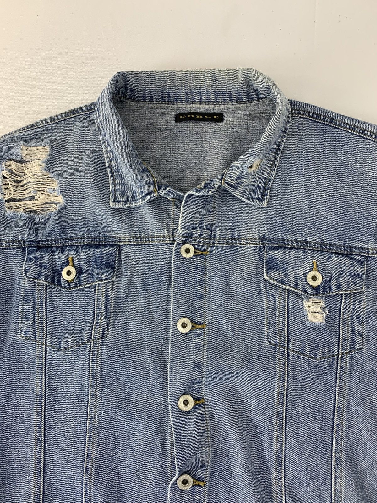 Vintage Gorge Indigo Denim Jacket Double Pocket Western Style Size L / US 10 / IT 46 - 3 Thumbnail