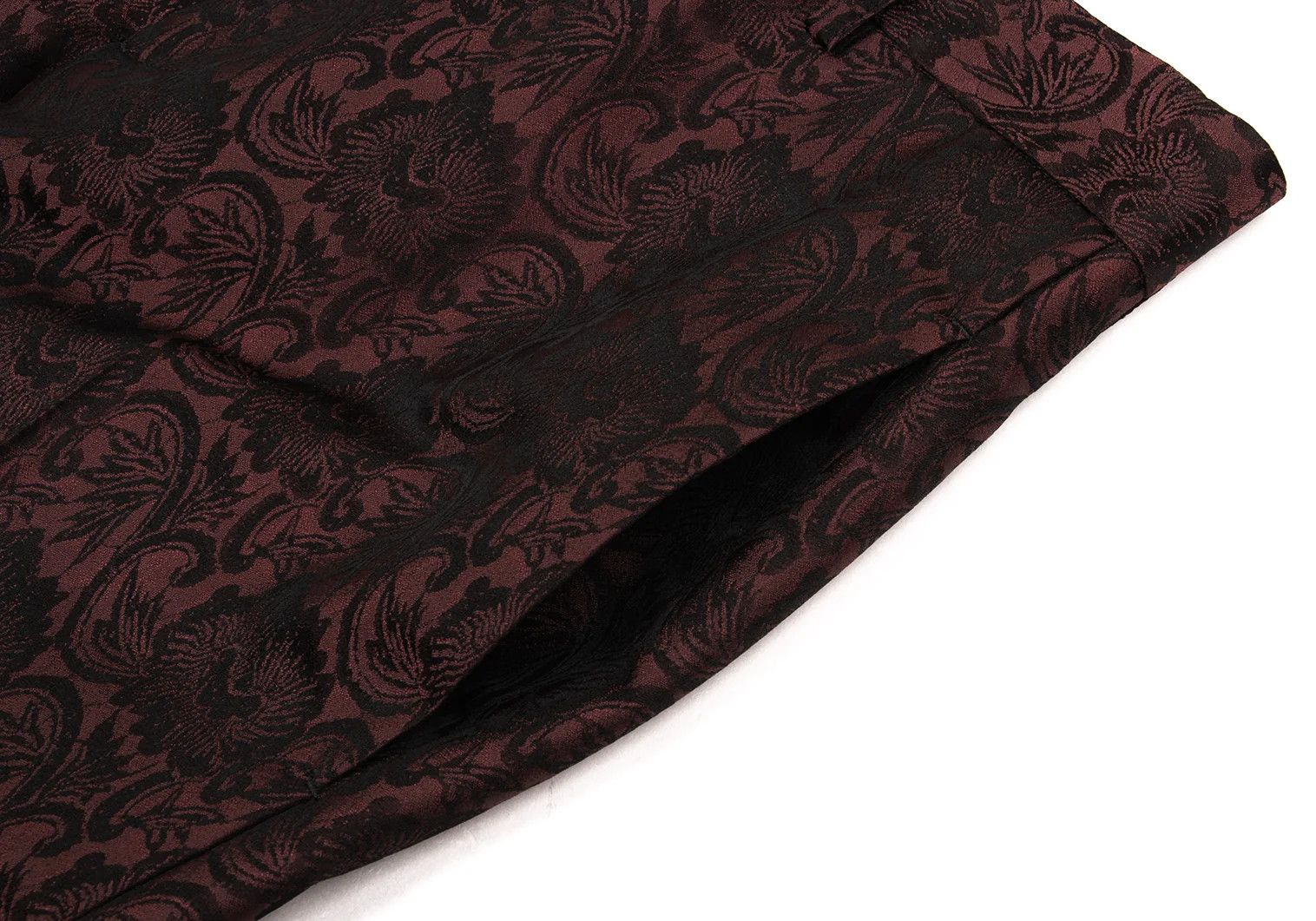 Jean Paul Gaultier Damask Jacquard Tapered Pants in Wine, Size 46 Size US 30 / EU 46 - 3 Thumbnail