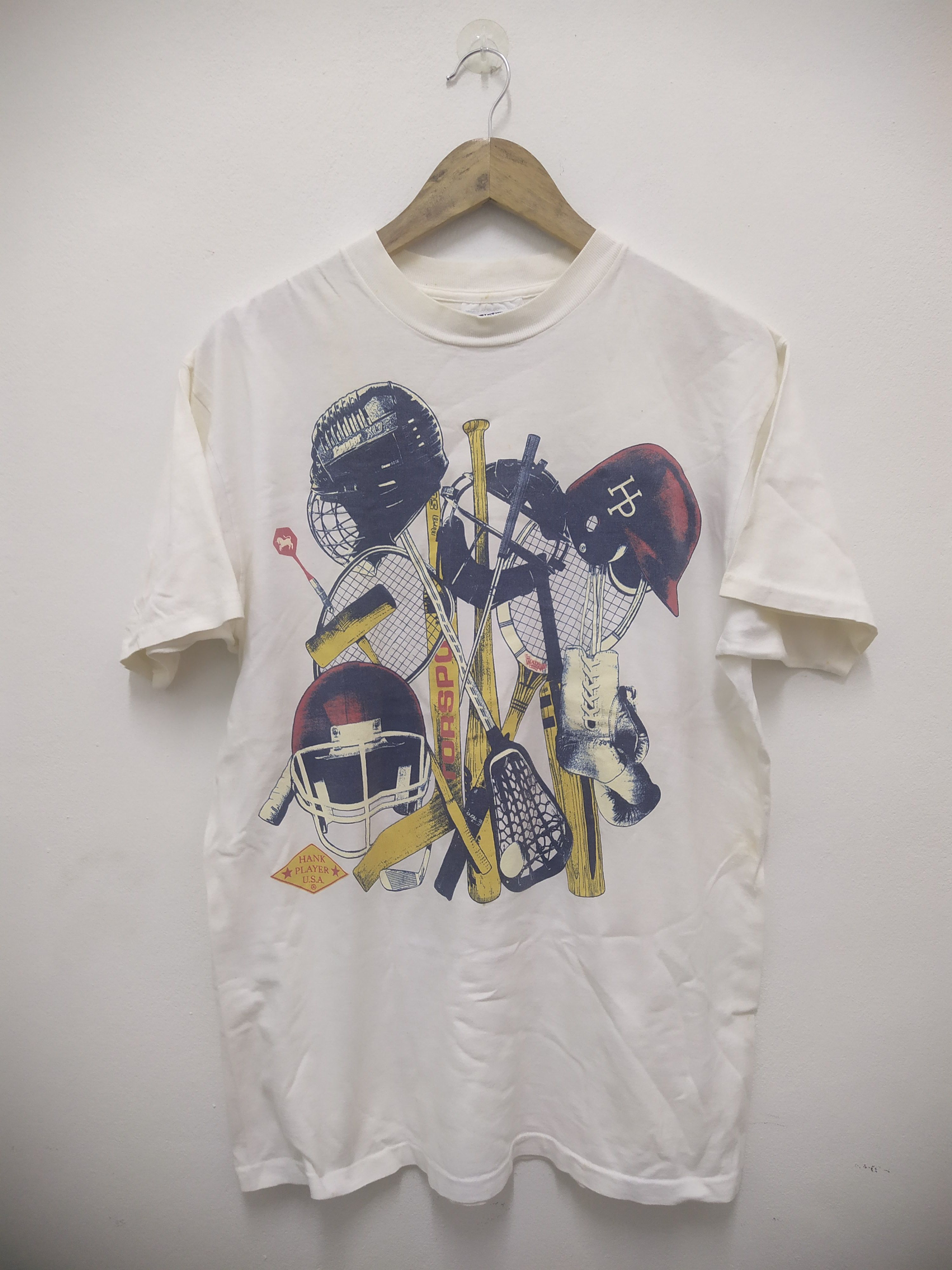 Vintage Hank Player USA Multi-Sport Graphic Tee Made in USA