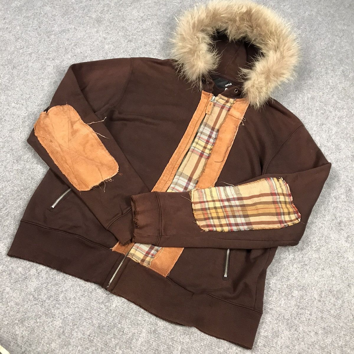 Designer × Japanese Brand × Tornado Mart KITTLT PATCHWORK STYLE FUR HOODIES RARE JACKET Size US M / EU 48-50 / 2 - 6 Thumbnail