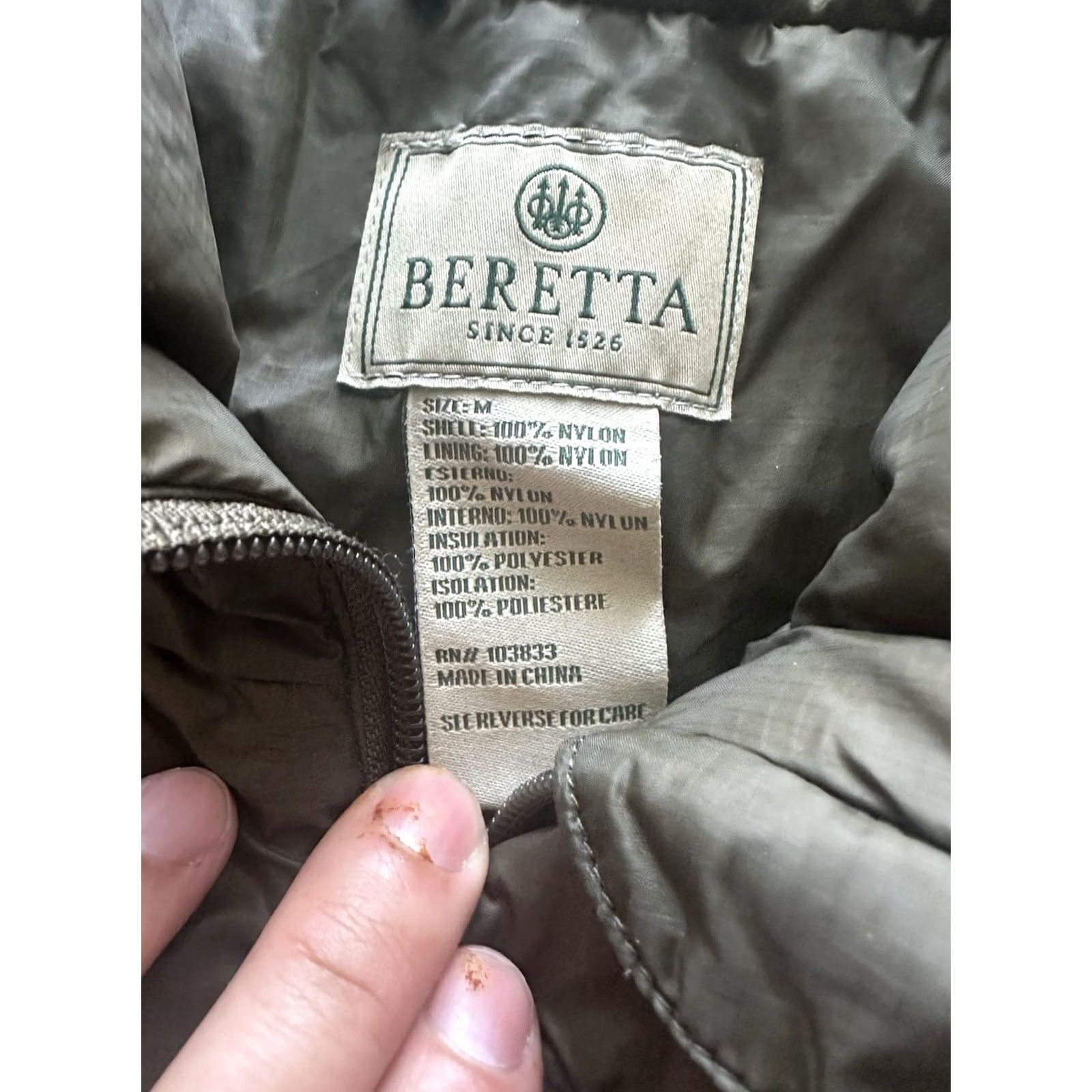 Olive VINTAGE Beretta Vest Mens Size Medium Olive Green Primaloft Lightweight Outdoor Quilted Insulated Full Zip Pockets All Seasons Size US M / EU 48-50 / 2 - 5 Thumbnail