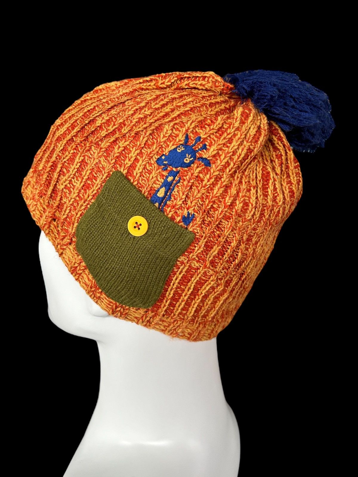 Japanese Brand × Kapital × Vintage Orange Japanese Brand knitt Beanie Hats🎌 Size ONE SIZE - 1 Thumbnail
