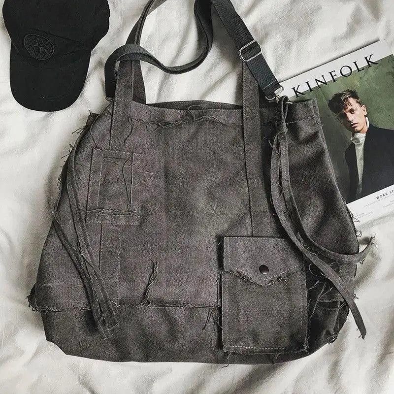 Vintage Vintage Canvas School Big Shopping Bag Handbag Size ONE SIZE - 5 Thumbnail