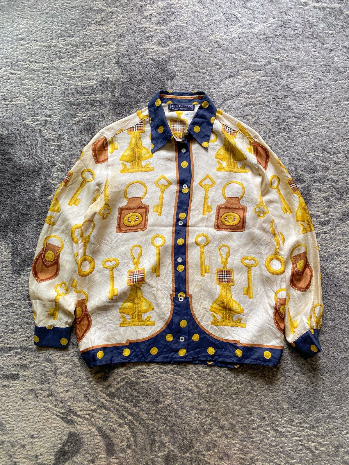 Burberry Vtg Burberry Silk Baroque Print Shirt Size US M / EU 48-50 / 2 - 1 Thumbnail