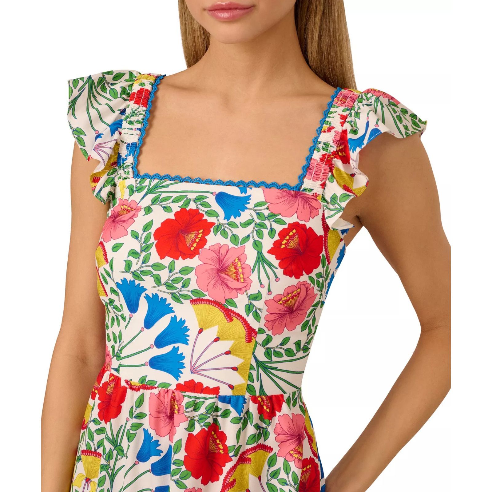 Adrianna Papell ADRIANNA PAPELL Women's Flutter Sleeveless Short Dress 6, Size M / US 6-8 / IT 42-44 - 2 Thumbnail