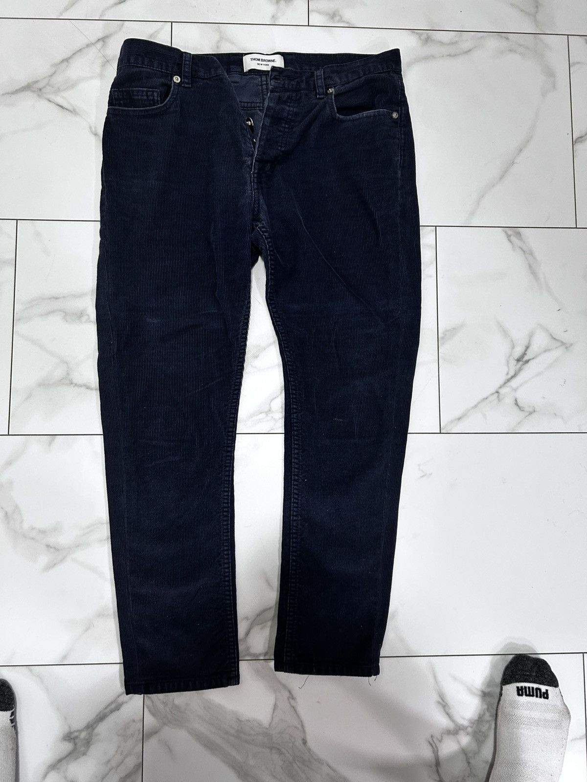 Thom Browne Thom Browne Navy Corduroy Pants (Size 1 / fits 30–31W) Size US 30 / EU 46 - 1 Thumbnail
