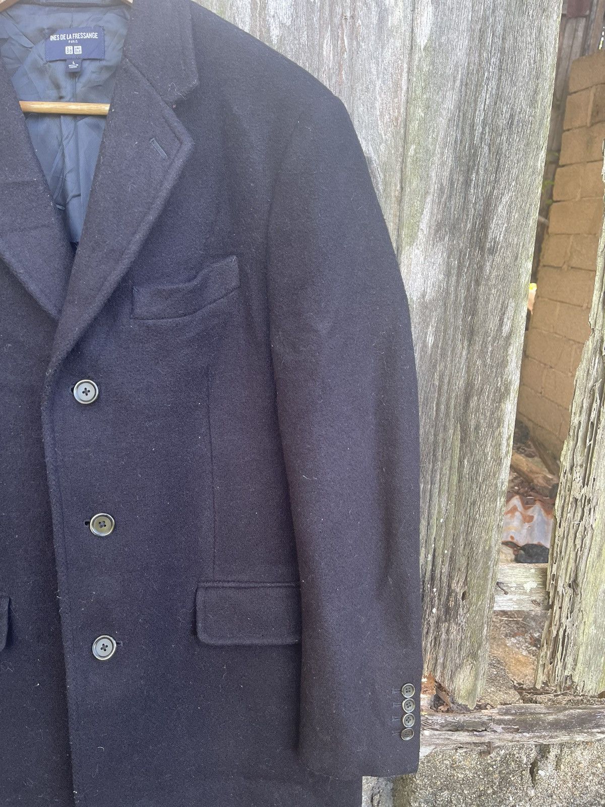 Designer Ines de la Fressange x Uniqlo Wool Coat Parisian Minimalist Size US L / EU 52-54 / 3 - 5 Thumbnail