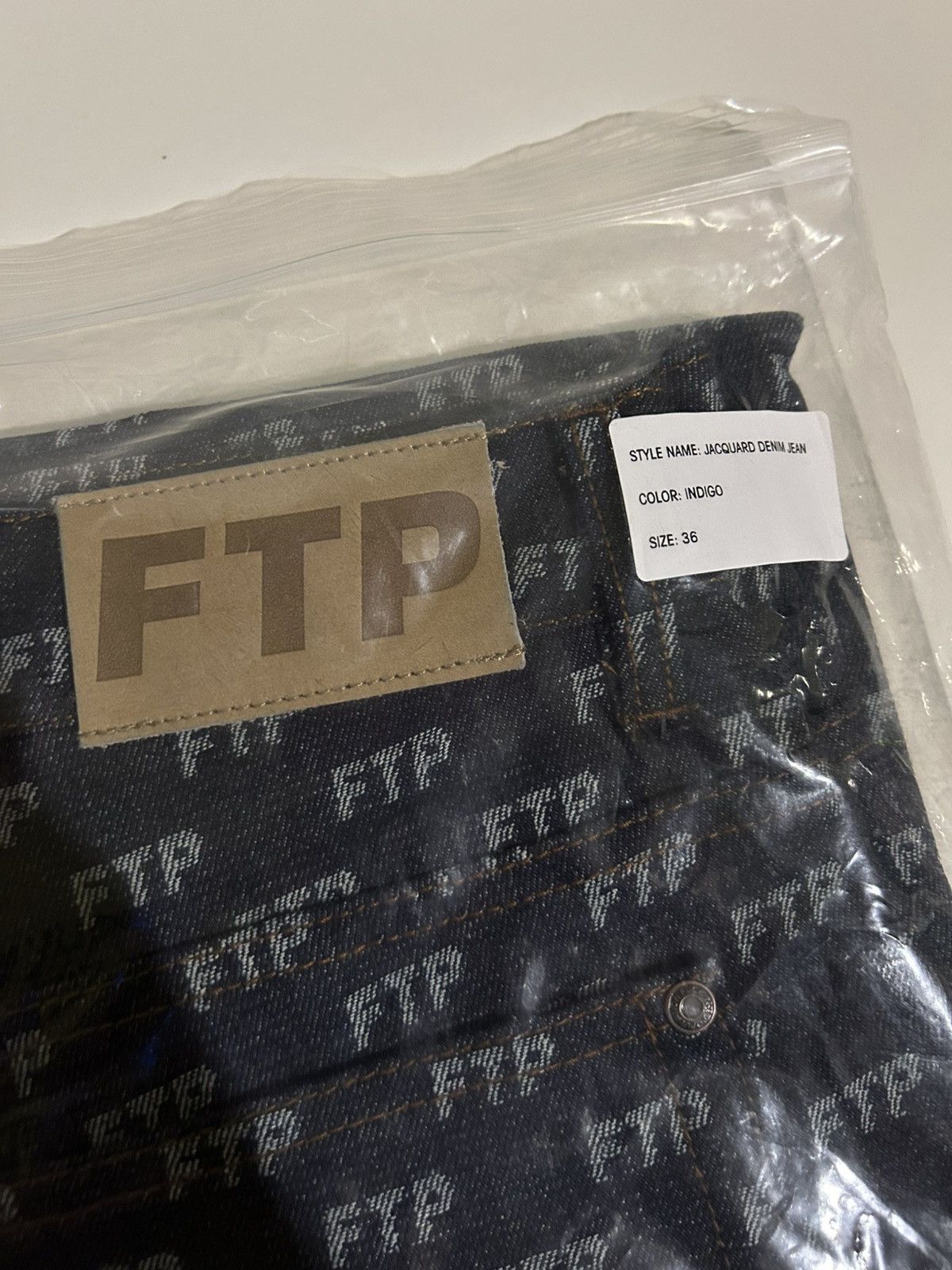 Fuck The Population FTP Jacquard Logo Denim Pant Indigo Size 36 Size US 36 / EU 52 - 2 Thumbnail