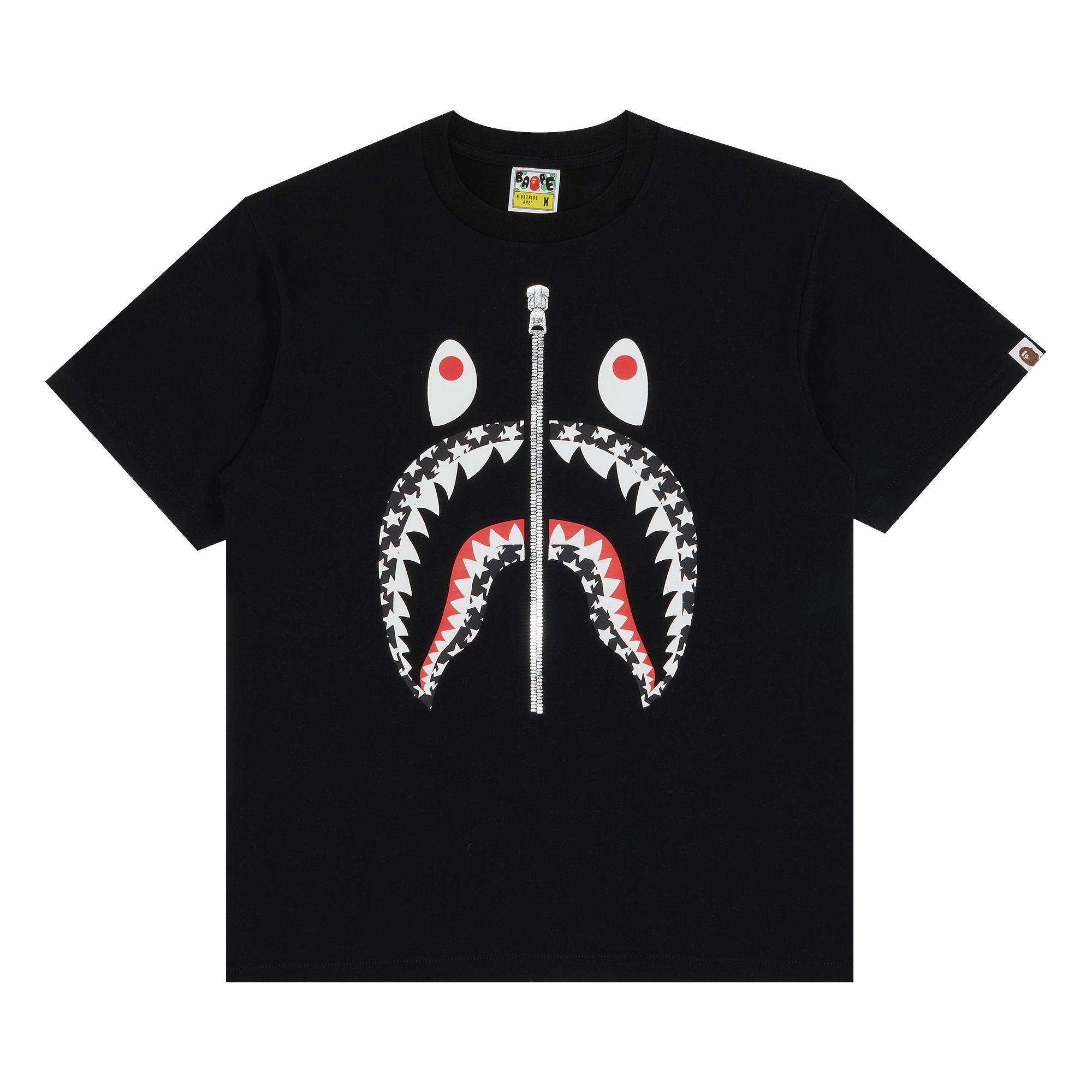 image of Bape Sta Pattern Shark Tee Black, Men's (Size Small)